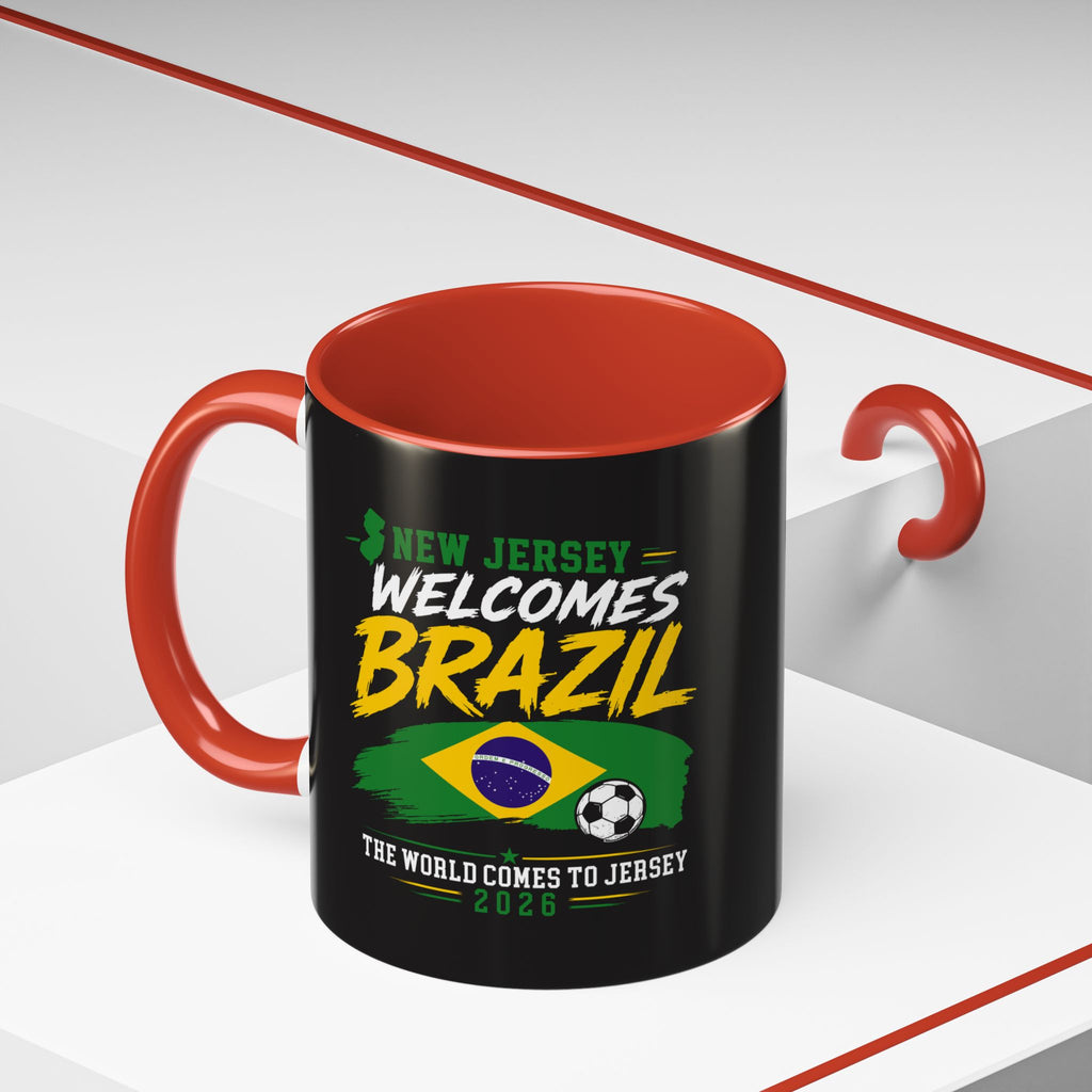 Brazil Soccer Fan Coffee Mug — New Jersey 2026 Accent Mug
