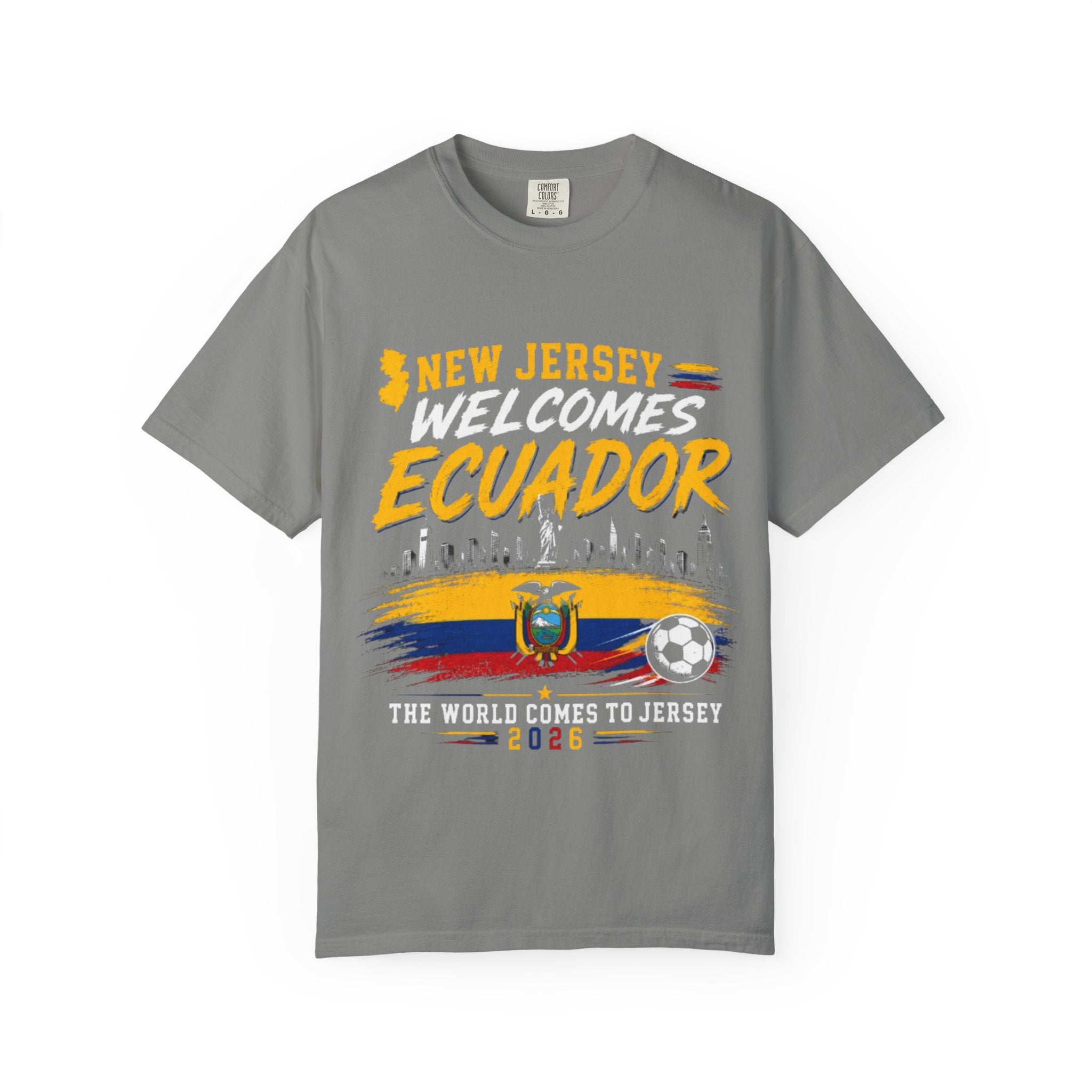 New Jersey Welcomes Ecuador T-shirt | Ecuador Flag Soccer 2026