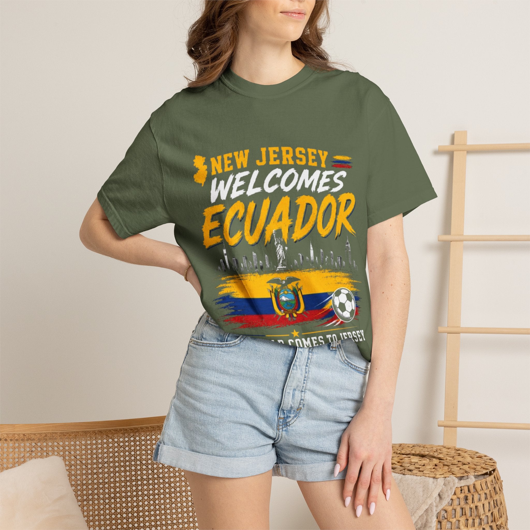 New Jersey Welcomes Ecuador T-shirt | Ecuador Flag Soccer 2026