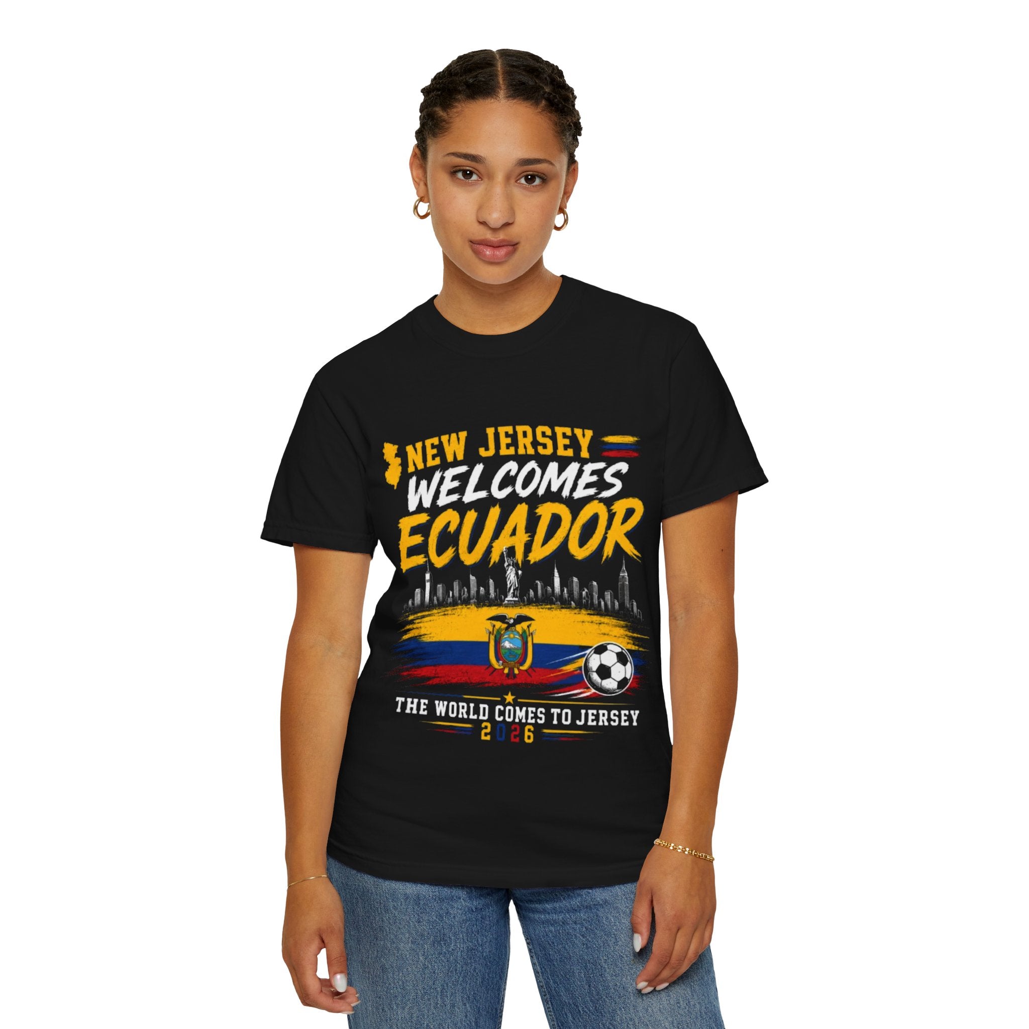 New Jersey Welcomes Ecuador T-shirt | Ecuador Flag Soccer 2026