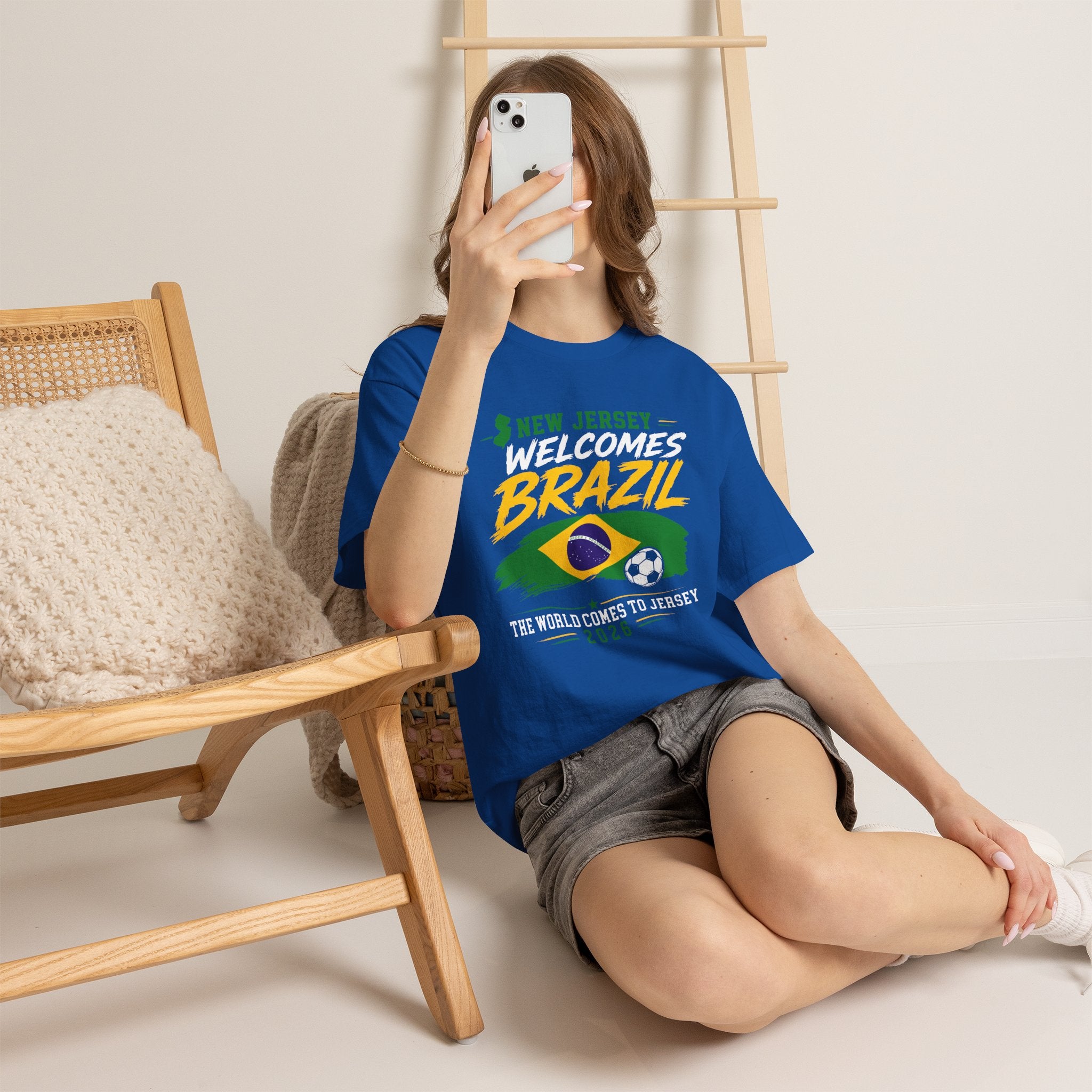 New Jersey Welcomes Brazil T-Shirt | Brazil Flag Soccer Tee