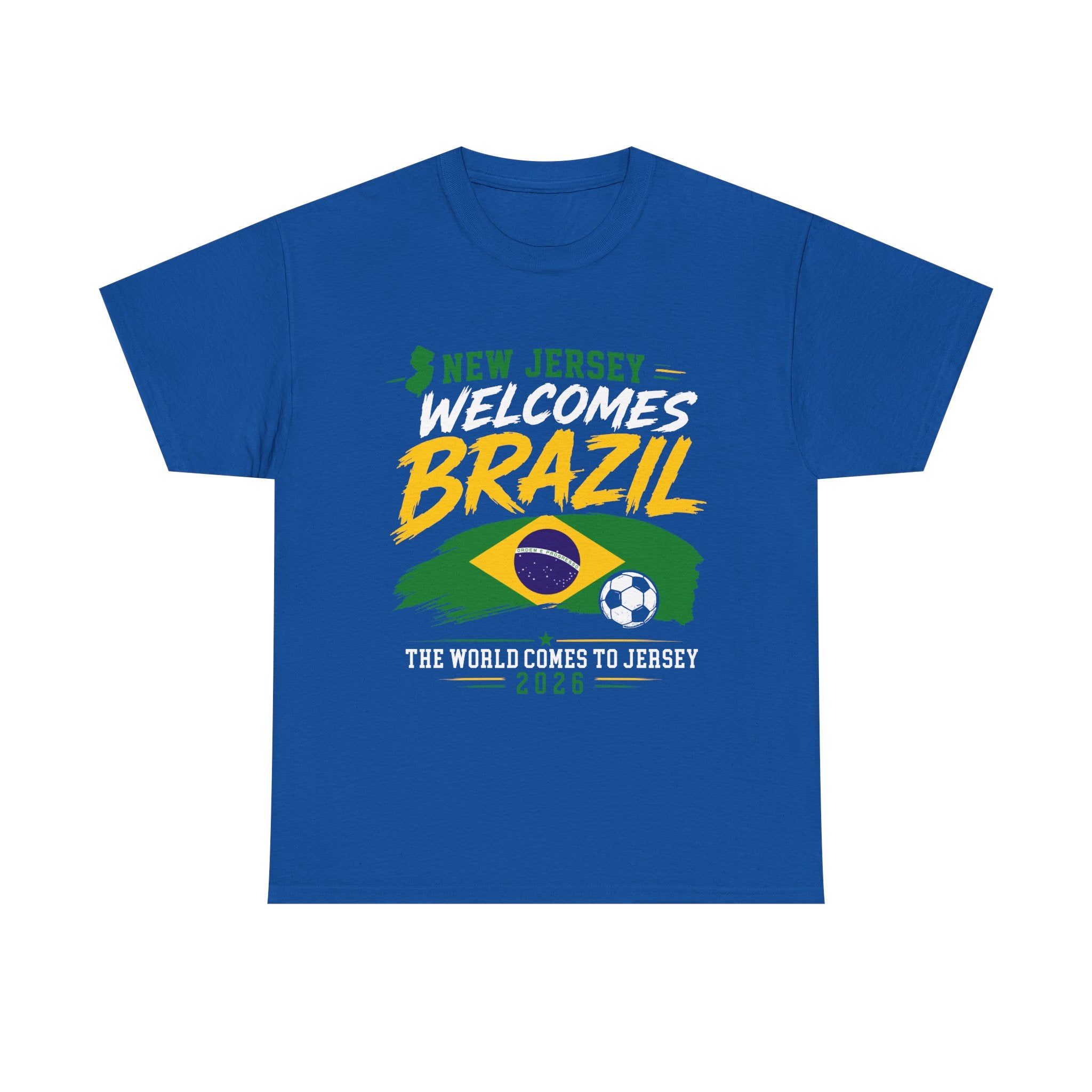 New Jersey Welcomes Brazil T-Shirt | Brazil Flag Soccer Tee
