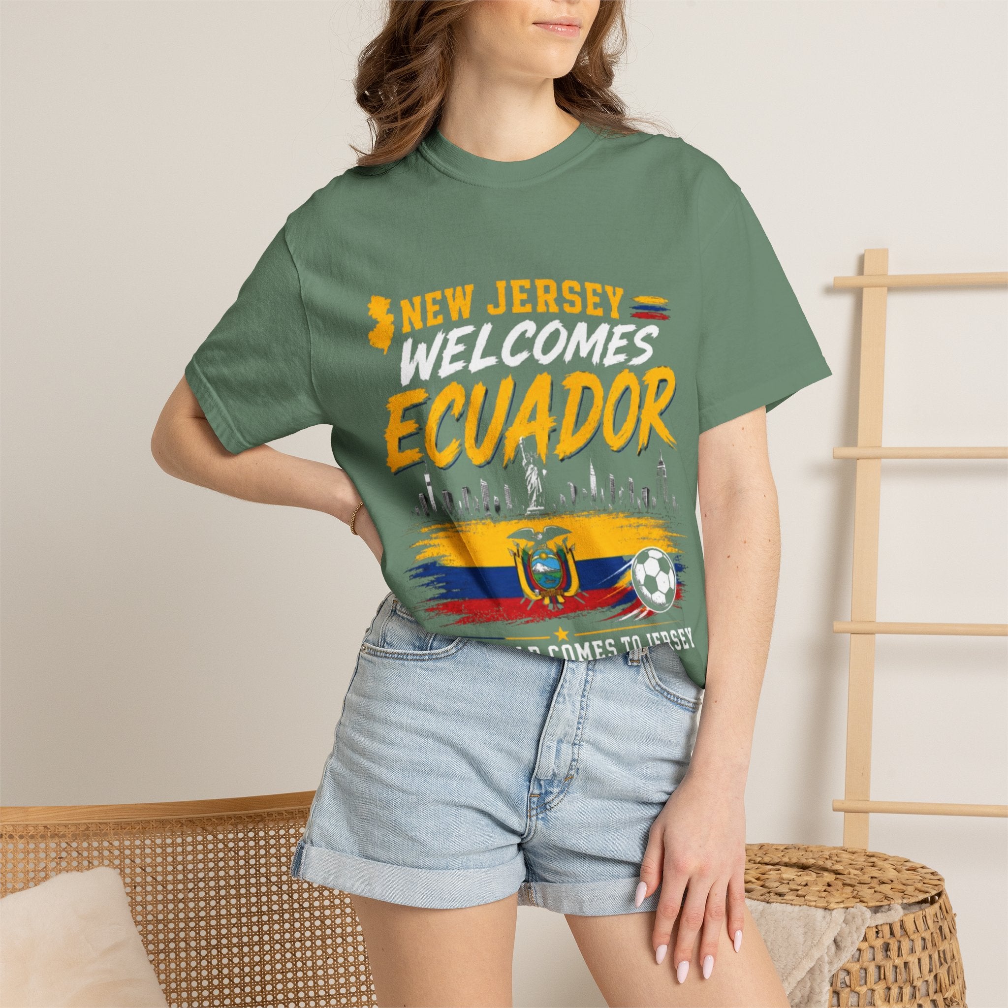 New Jersey Welcomes Ecuador T-shirt | Ecuador Flag Soccer 2026