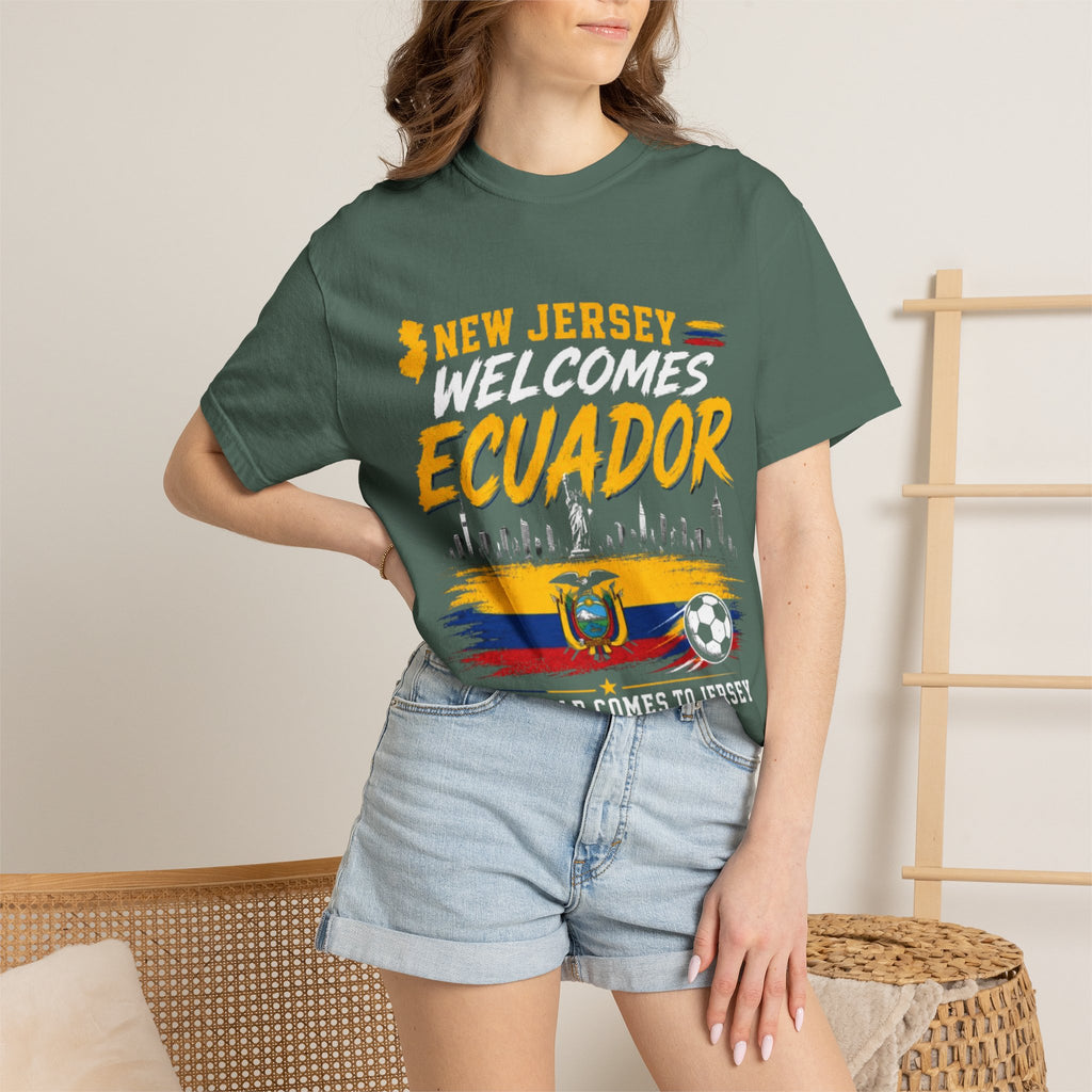 New Jersey Welcomes Ecuador T-shirt | Ecuador Flag Soccer 2026