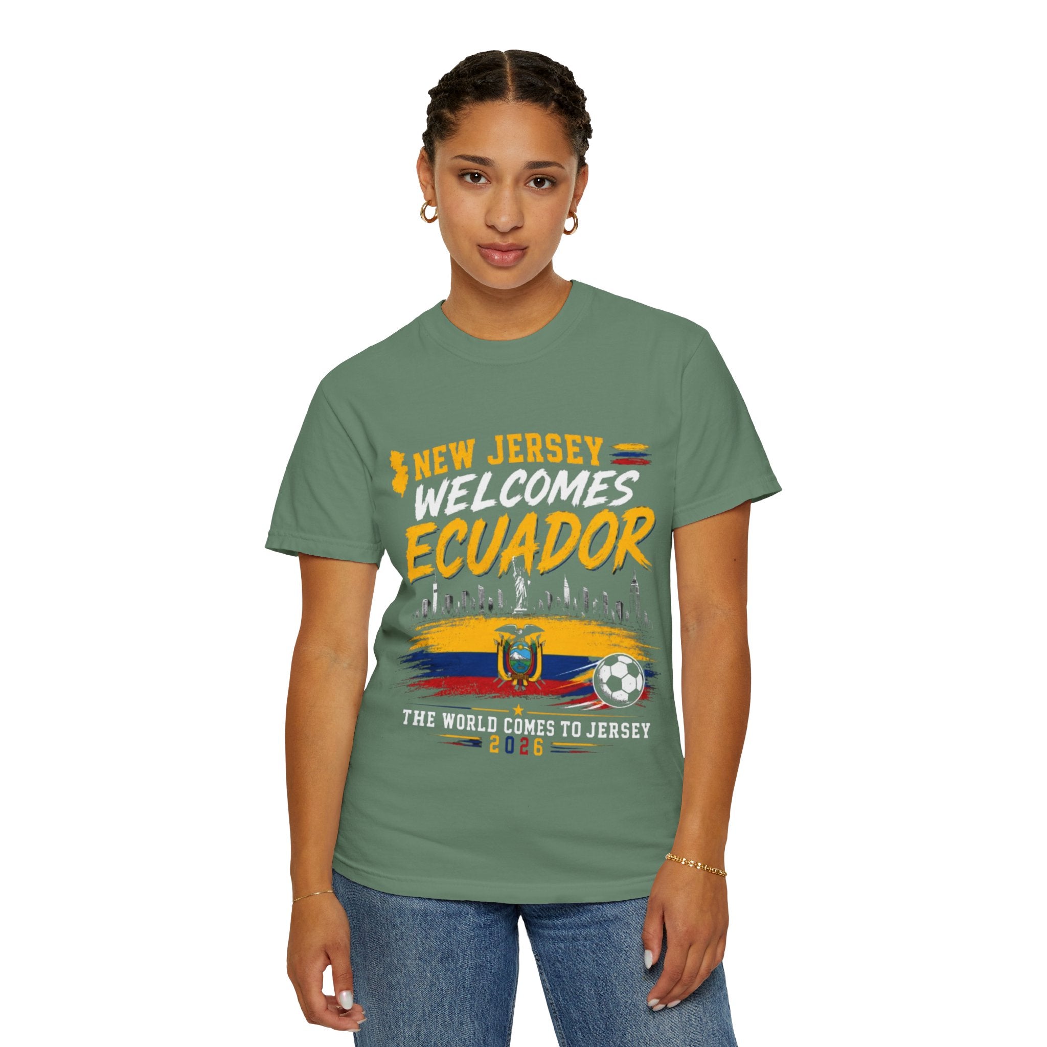 New Jersey Welcomes Ecuador T-shirt | Ecuador Flag Soccer 2026