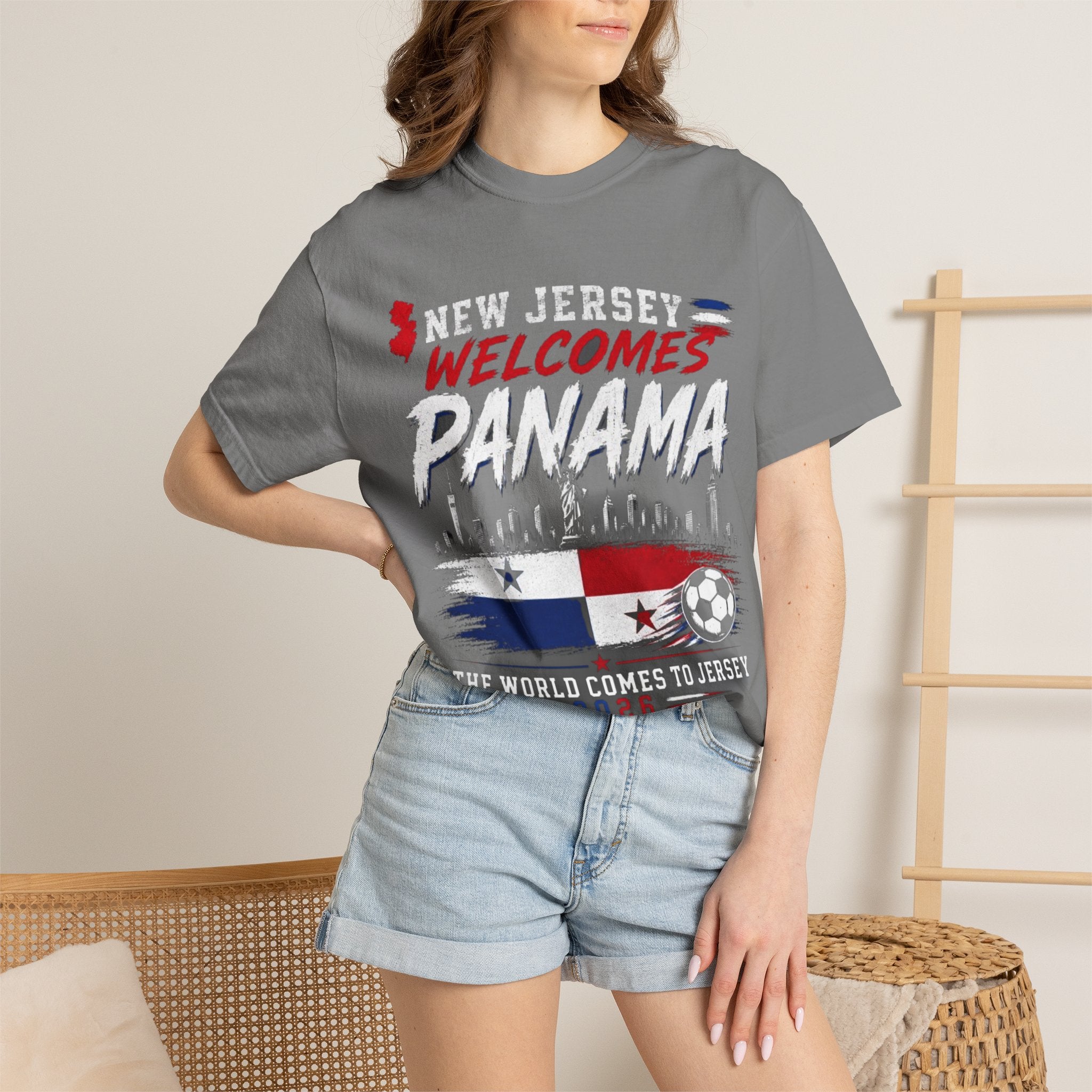 New Jersey Welcomes Panama T-shirt | Panama Flag Soccer Design