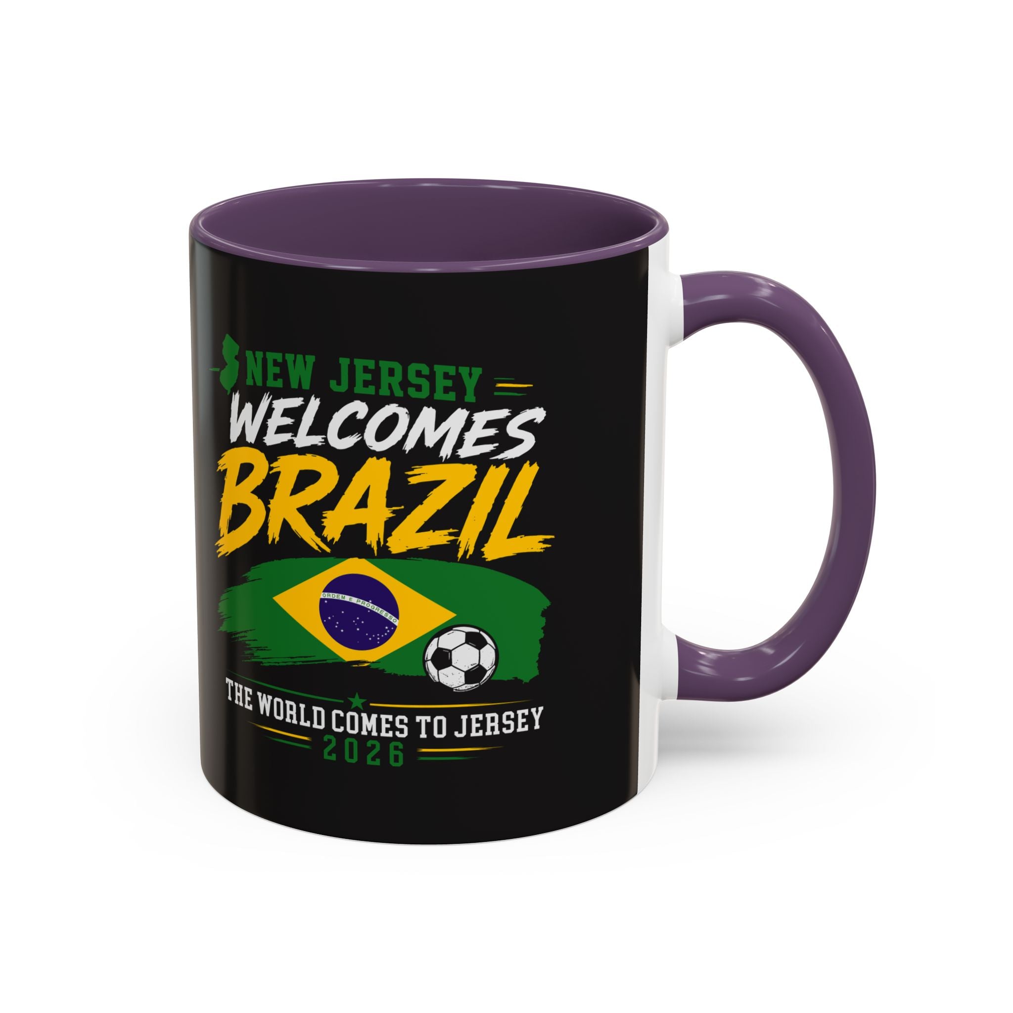 Brazil Soccer Fan Coffee Mug — New Jersey 2026 Accent Mug