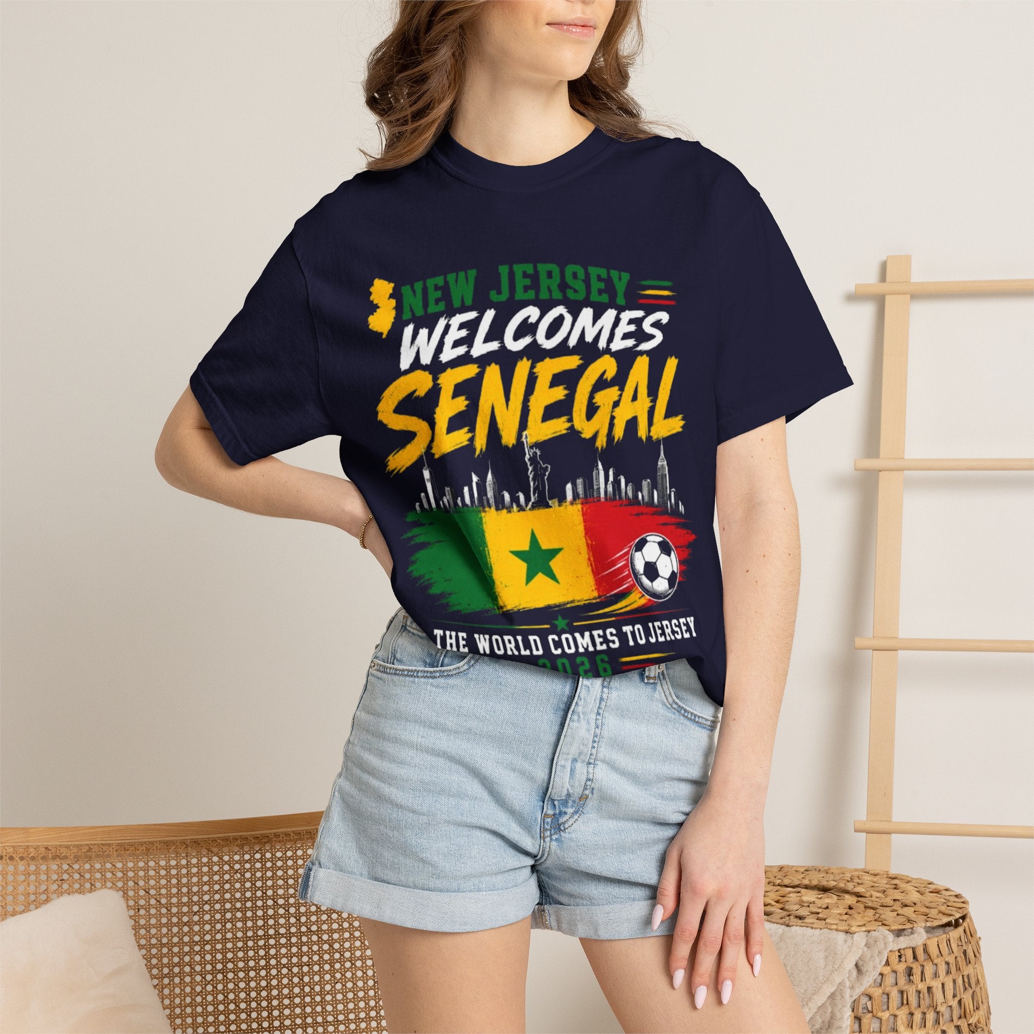 New Jersey Welcomes Senegal T-shirt | Senegal Flag Soccer Jersey Design