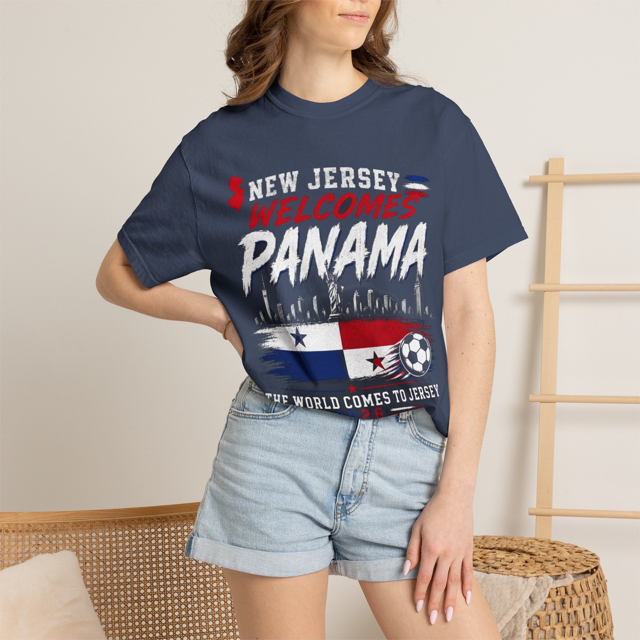 New Jersey Welcomes Panama T-shirt | Panama Flag Soccer Design