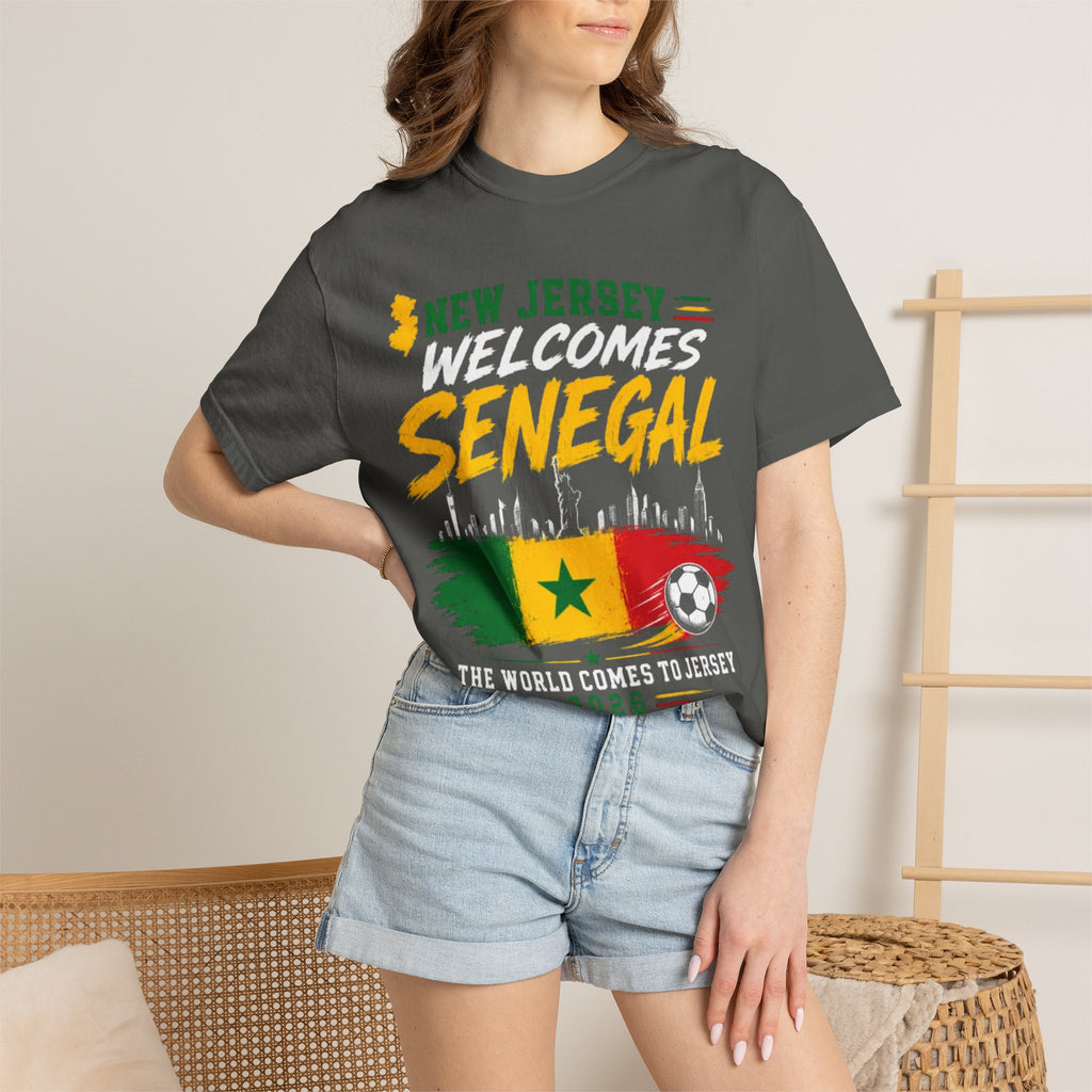 New Jersey Welcomes Senegal T-shirt | Senegal Flag Soccer Jersey Design