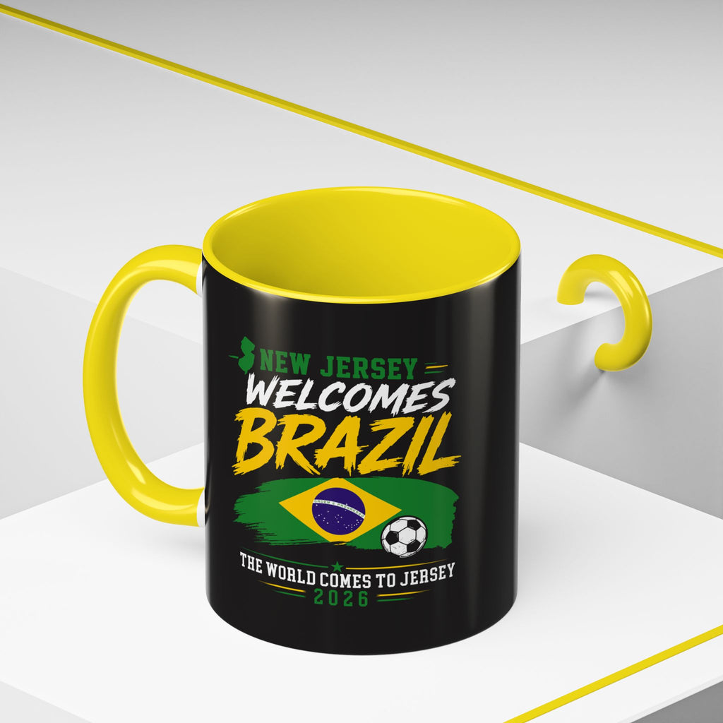 Brazil Soccer Fan Coffee Mug — New Jersey 2026 Accent Mug