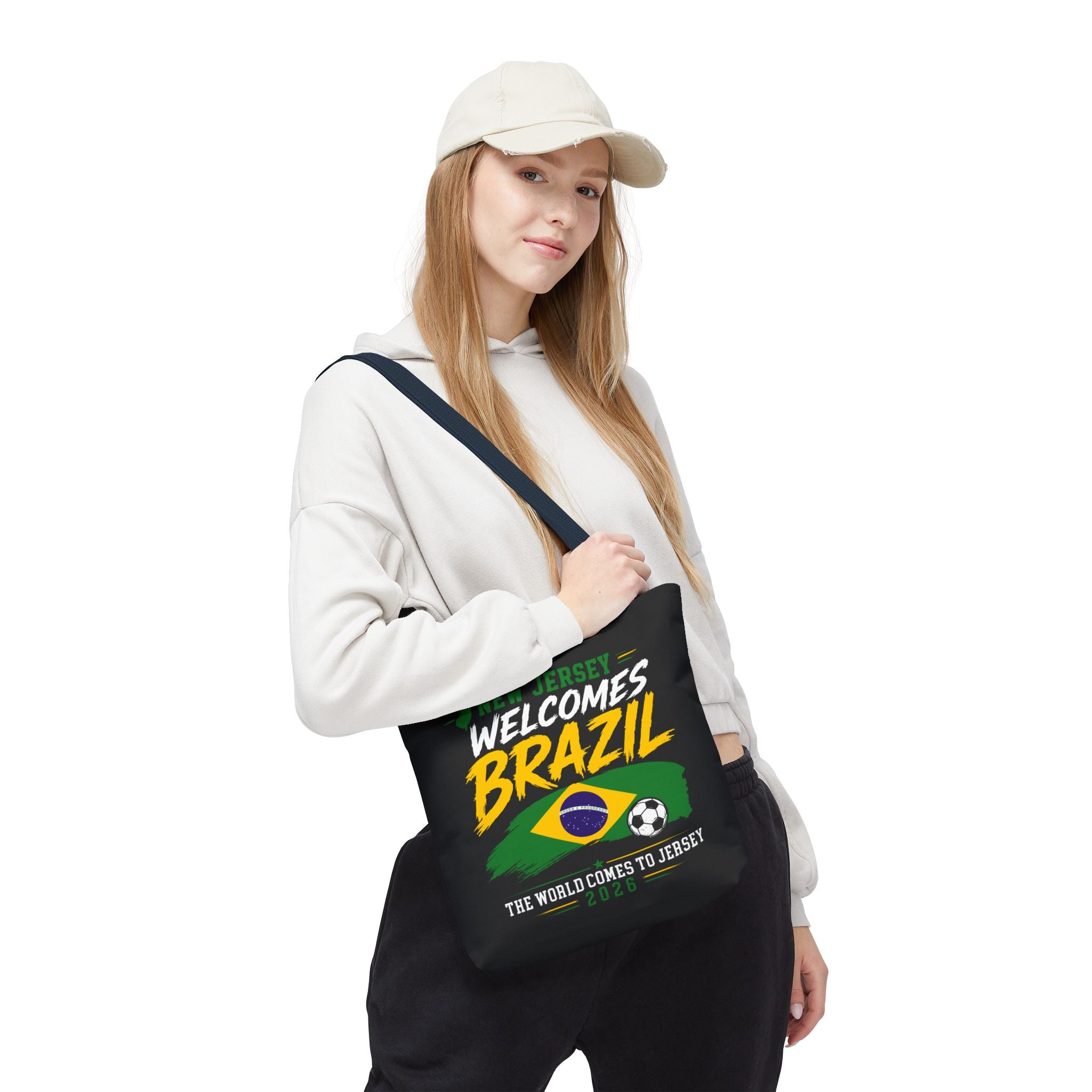 New Jersey Welcomes Brazil Tote Bag — World Cup 2026 Soccer Fan Tote