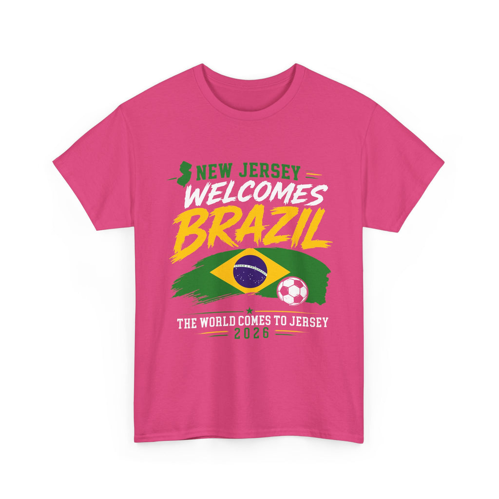 New Jersey Welcomes Brazil T-Shirt | Brazil Flag Soccer Tee