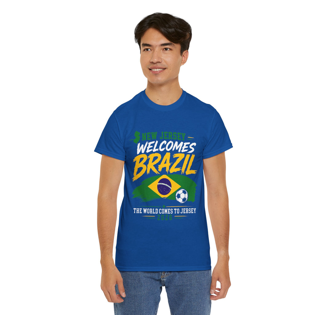 New Jersey Welcomes Brazil T-Shirt | Brazil Flag Soccer Tee