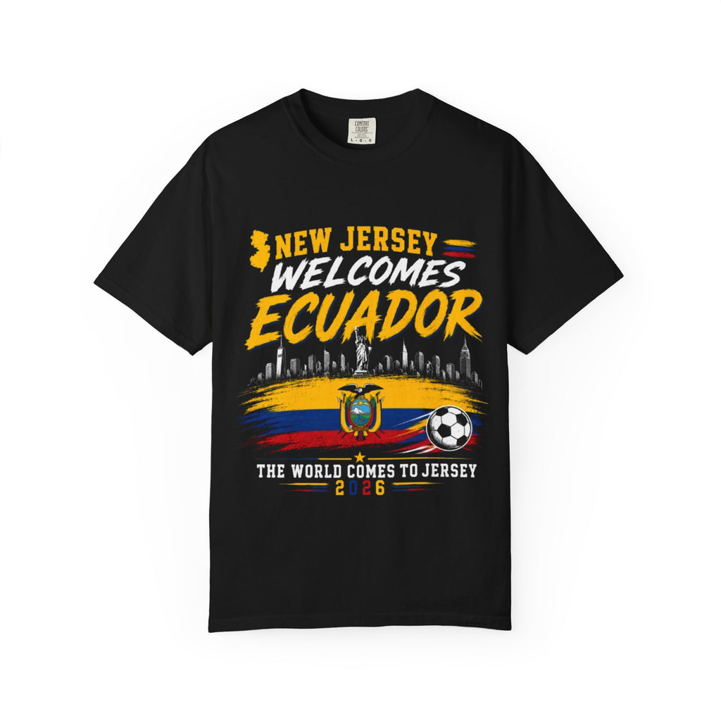 New Jersey Welcomes Ecuador T-shirt | Ecuador Flag Soccer 2026