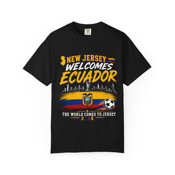 New Jersey Welcomes Ecuador T-shirt | Ecuador Flag Soccer 2026