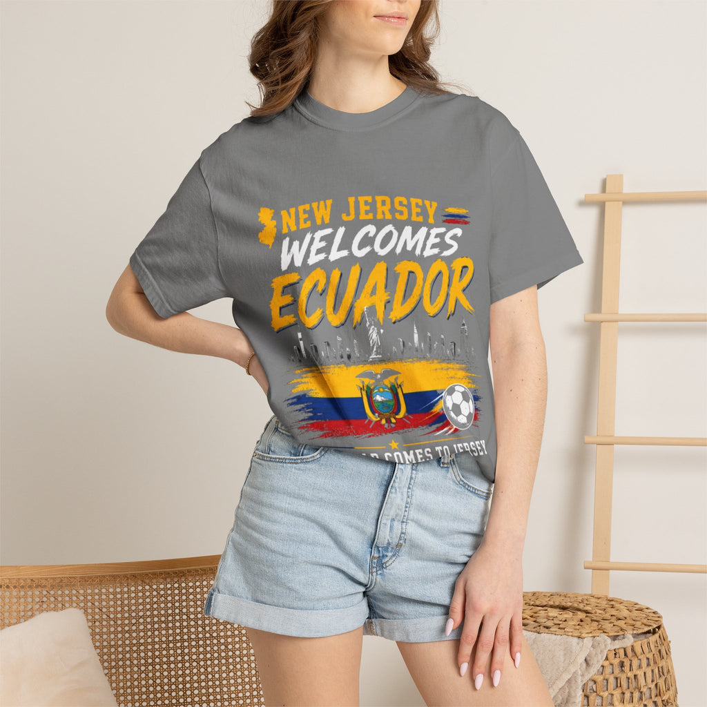 New Jersey Welcomes Ecuador T-shirt | Ecuador Flag Soccer 2026