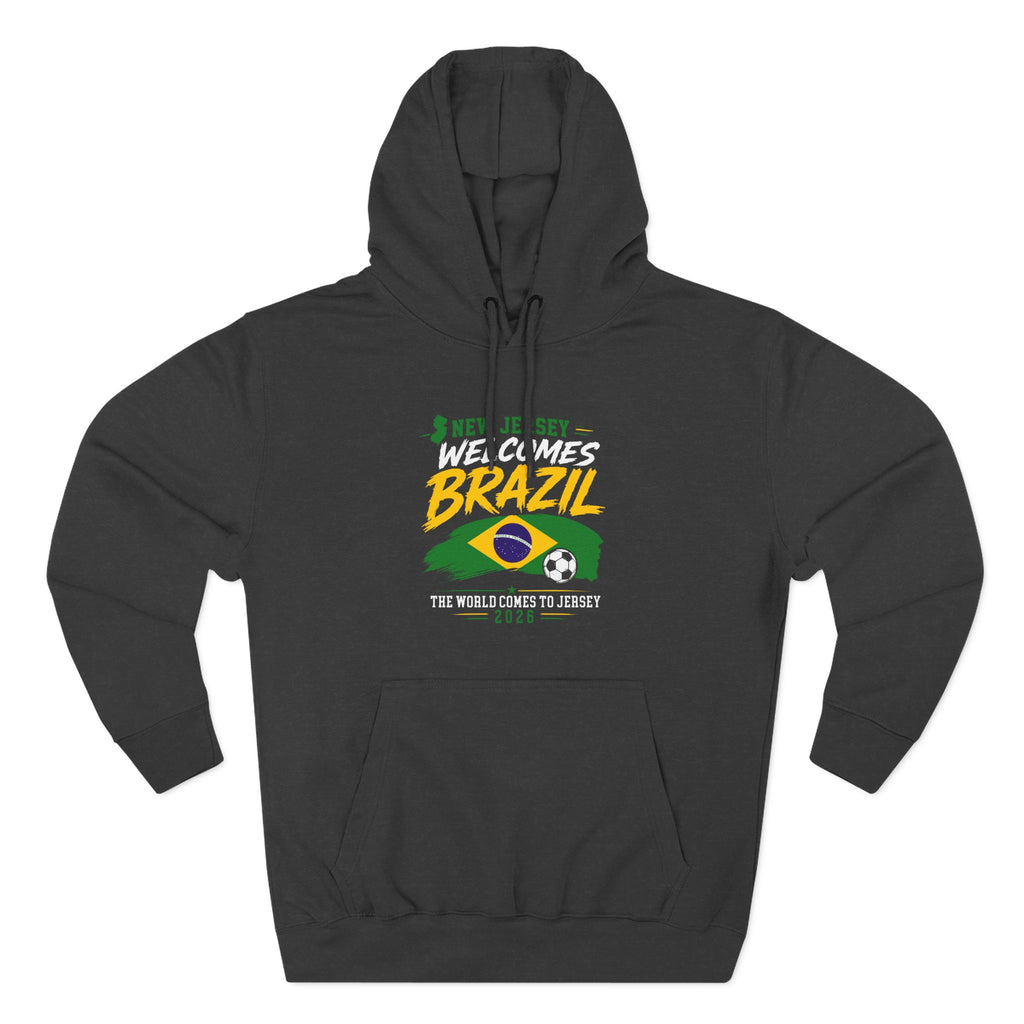 Brazil Soccer Hoodie - Welcome to Brazil Graphic Pullover (The World Comes to Jersey)