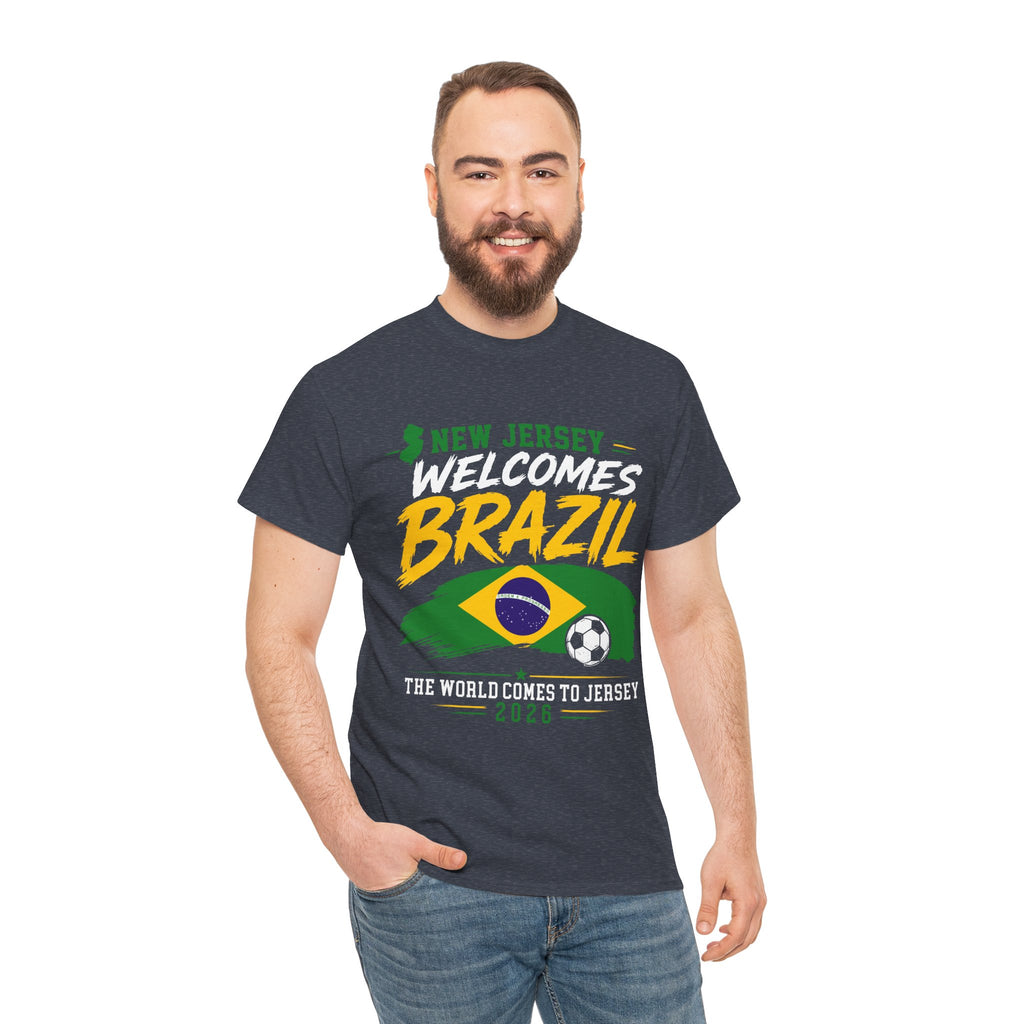 New Jersey Welcomes Brazil T-Shirt | Brazil Flag Soccer Tee