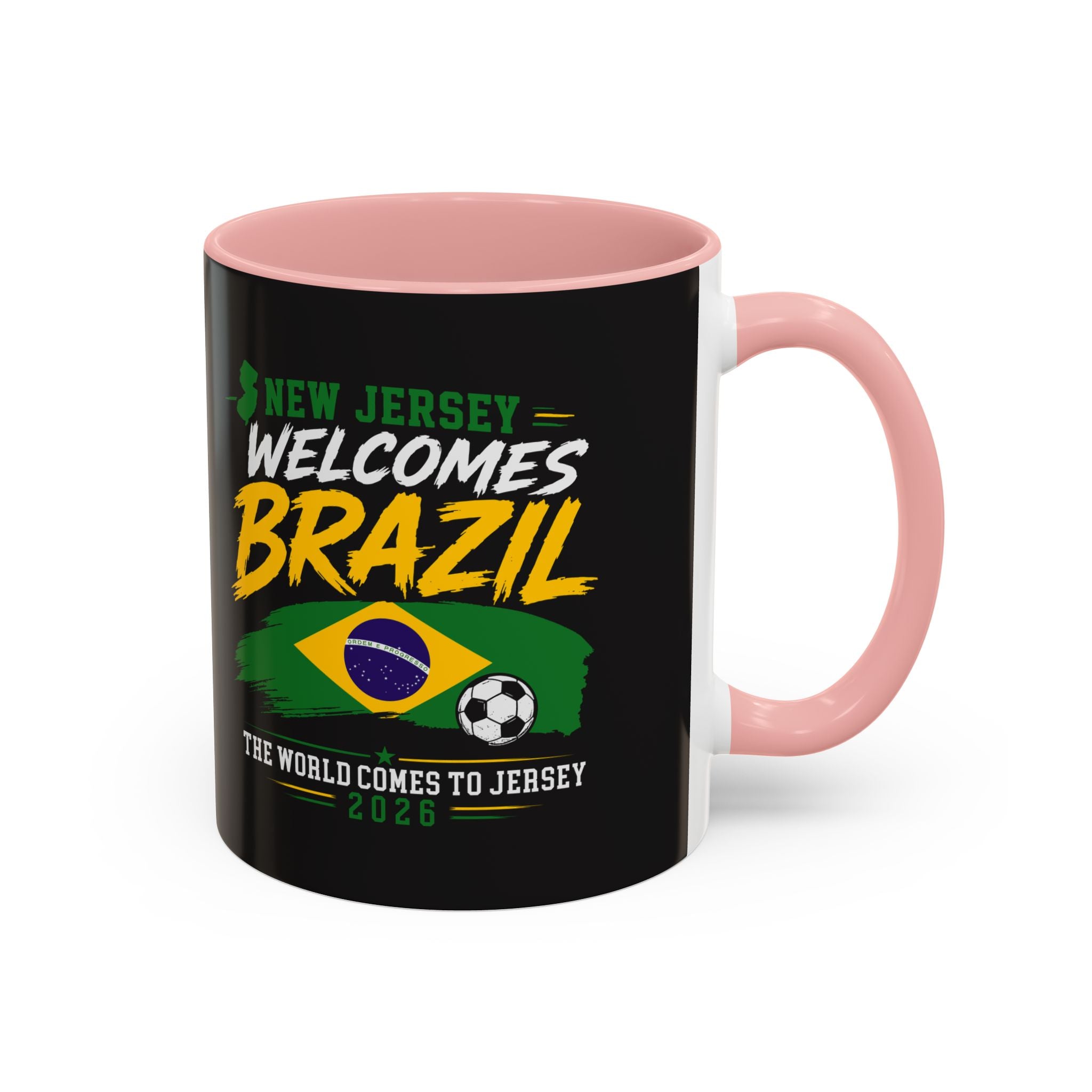 Brazil Soccer Fan Coffee Mug — New Jersey 2026 Accent Mug