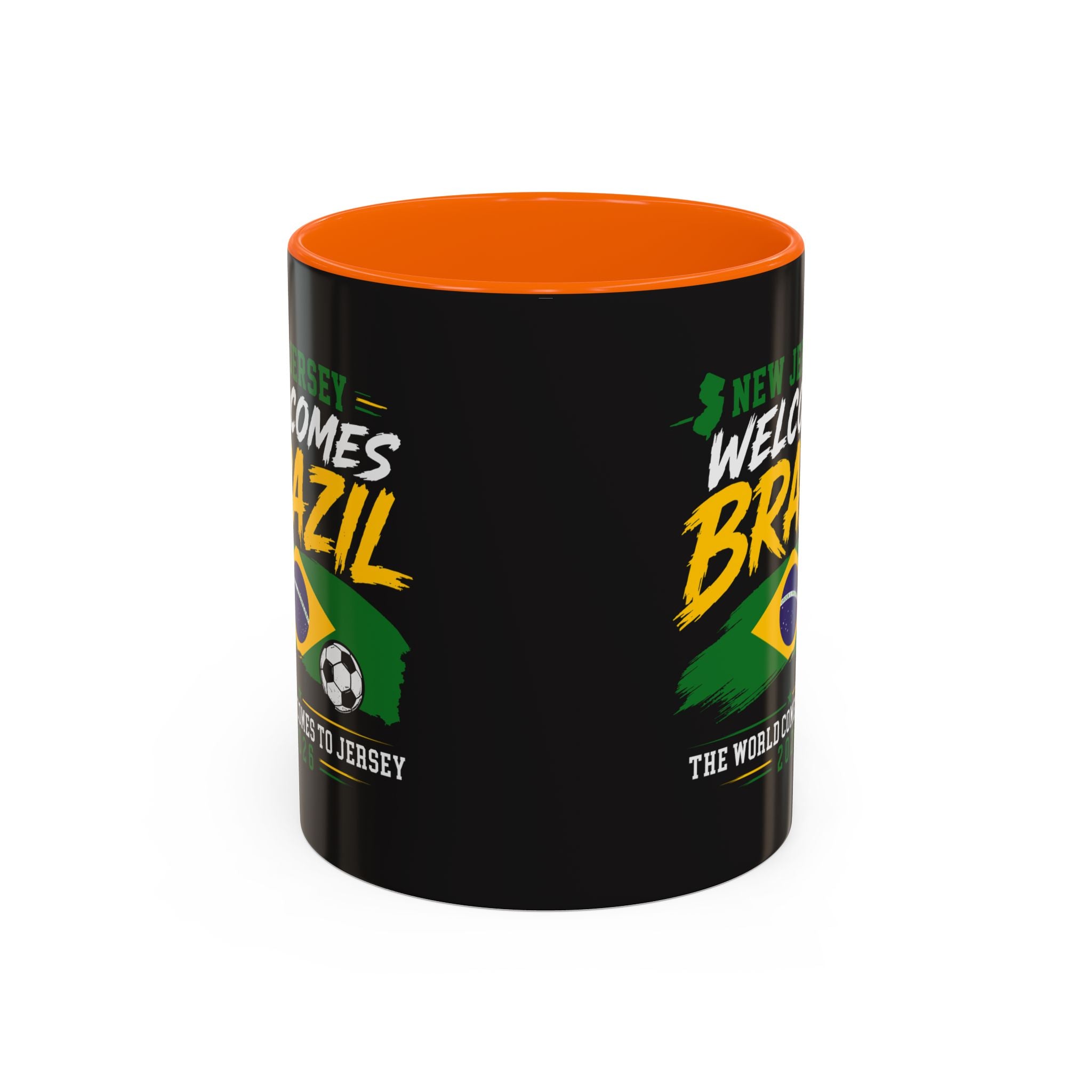 Brazil Soccer Fan Coffee Mug — New Jersey 2026 Accent Mug