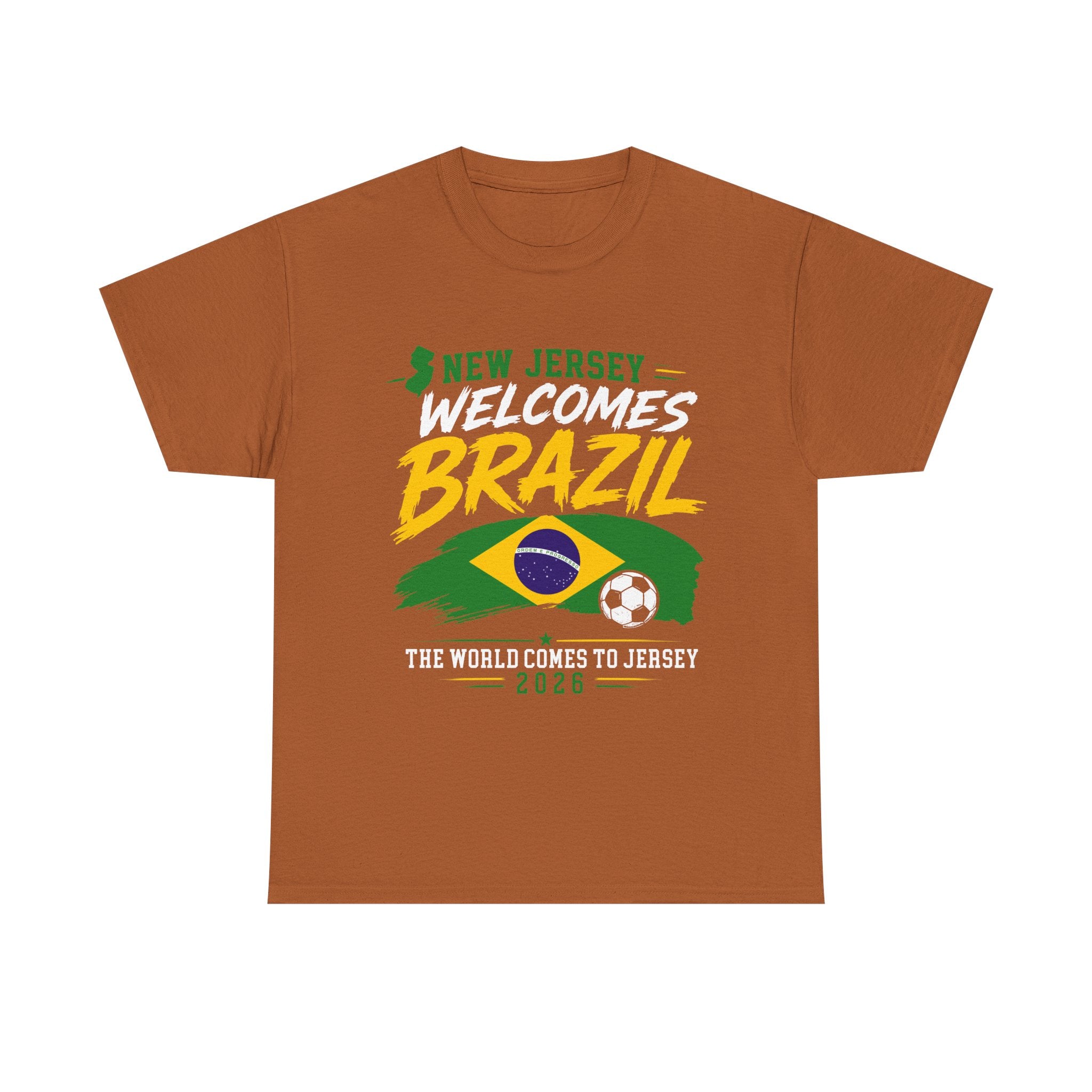 New Jersey Welcomes Brazil T-Shirt | Brazil Flag Soccer Tee