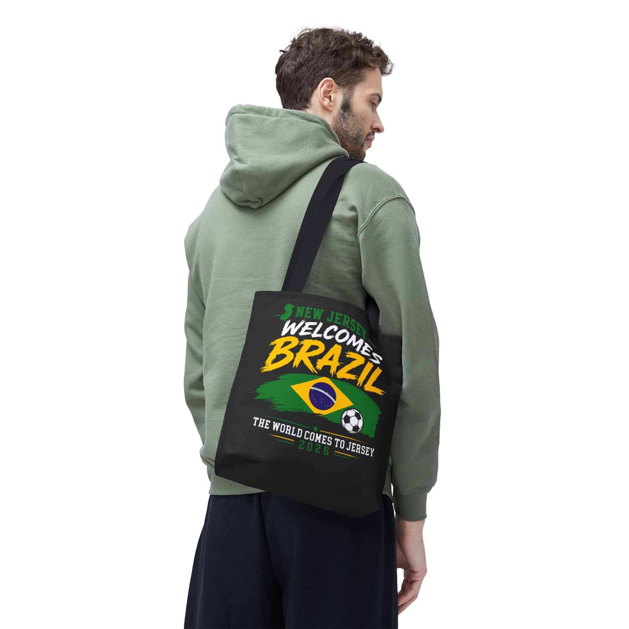 New Jersey Welcomes Brazil Tote Bag — World Cup 2026 Soccer Fan Tote
