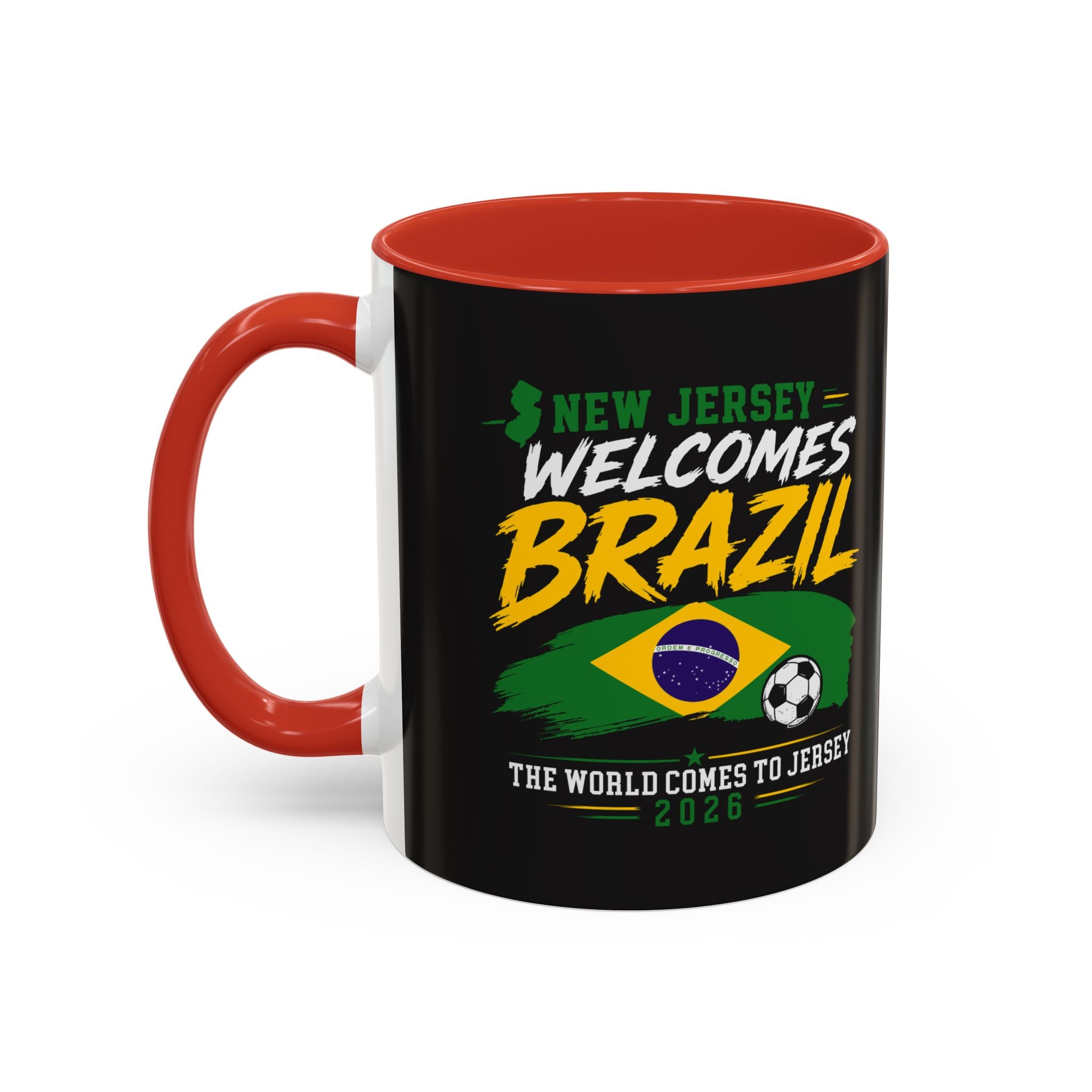 Brazil Soccer Fan Coffee Mug — New Jersey 2026 Accent Mug