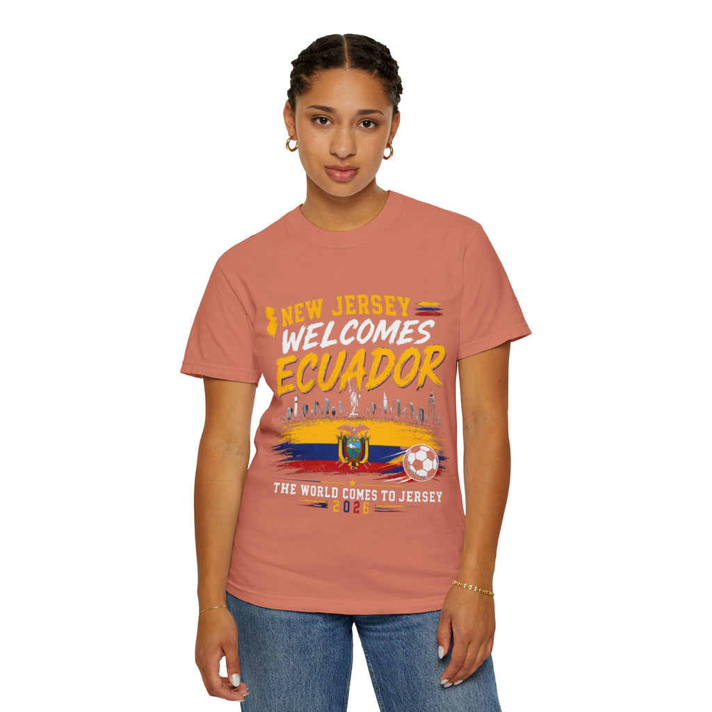 New Jersey Welcomes Ecuador T-shirt | Ecuador Flag Soccer 2026