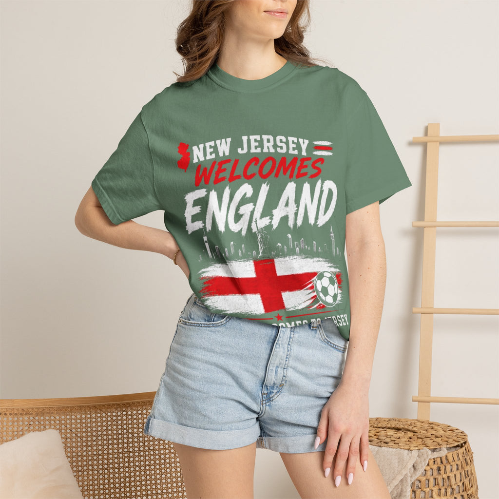 New Jersey Welcomes England T-shirt | St George Flag Soccer Jersey