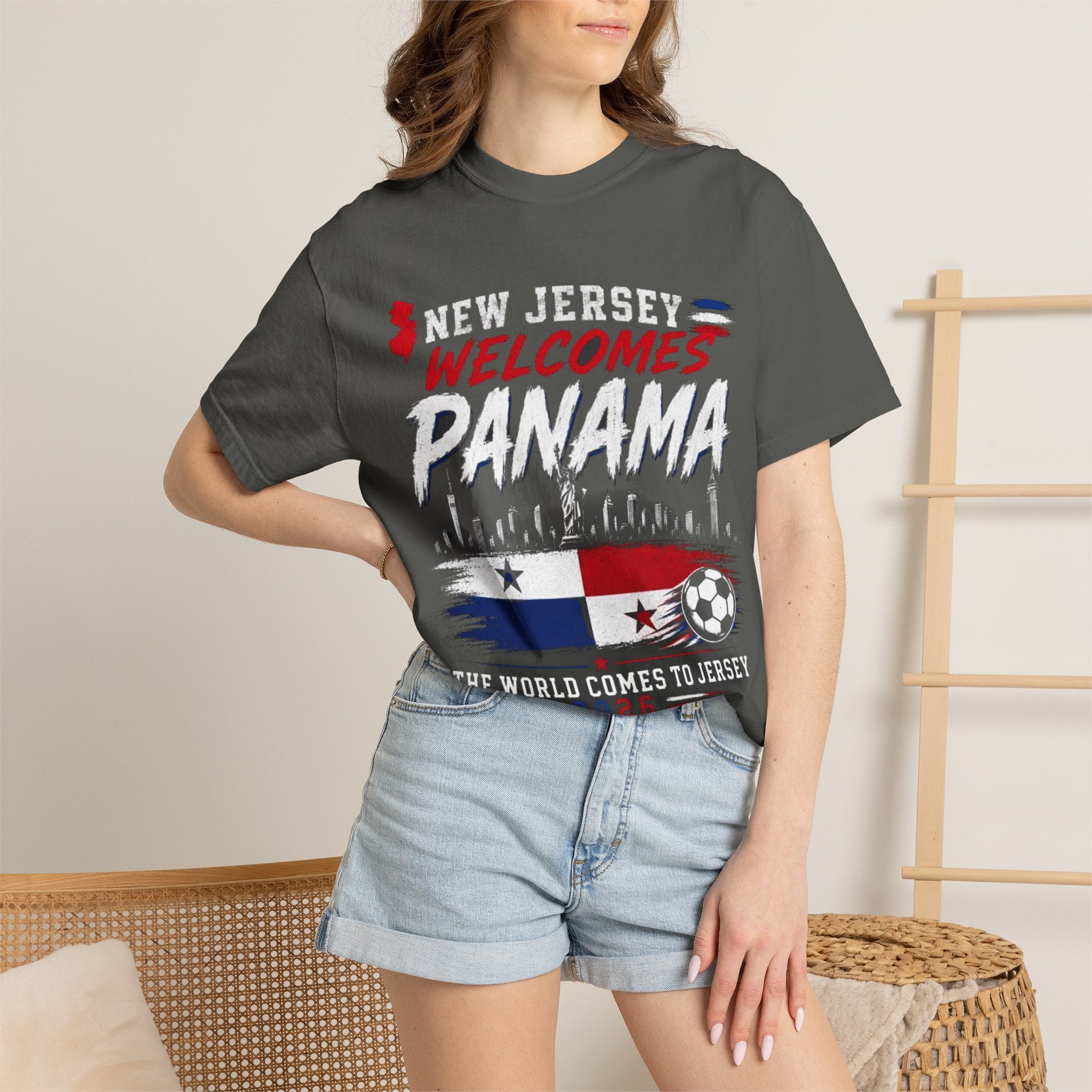 New Jersey Welcomes Panama T-shirt | Panama Flag Soccer Design