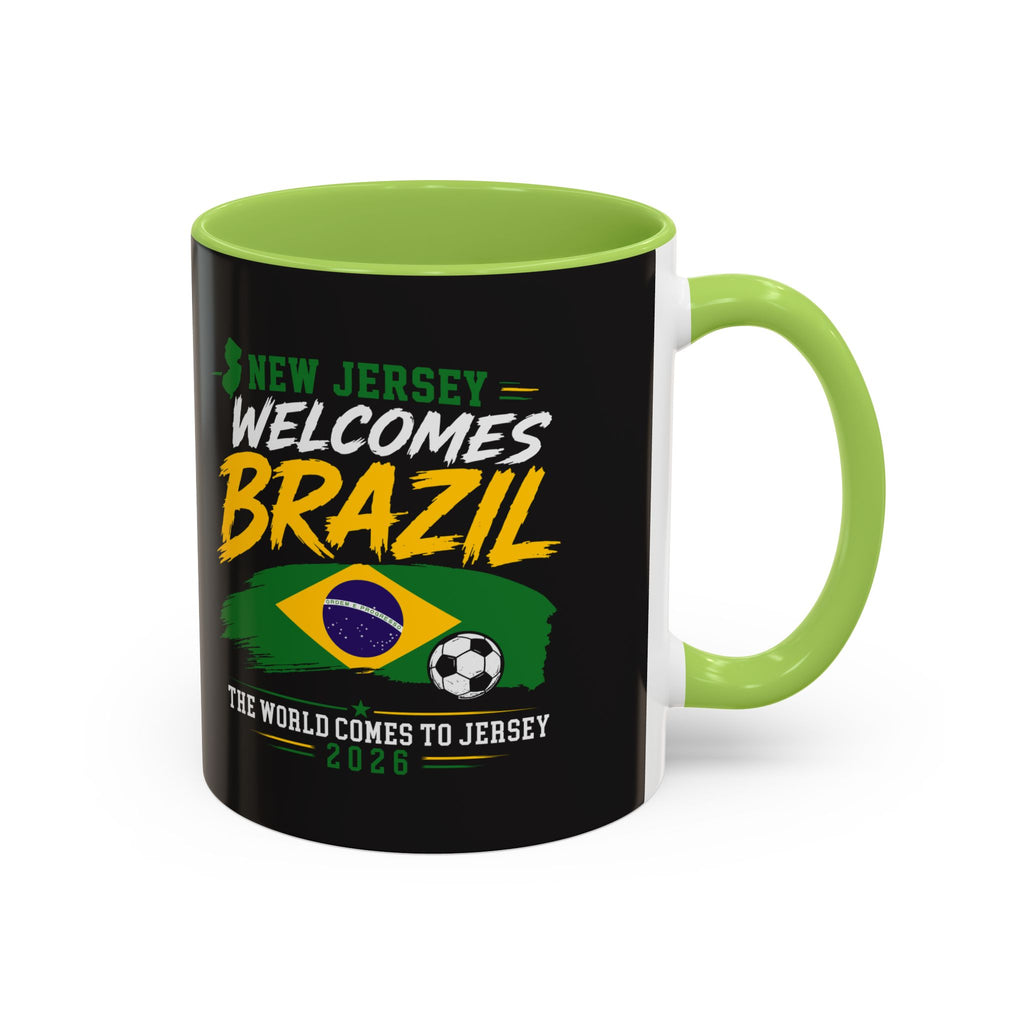 Brazil Soccer Fan Coffee Mug — New Jersey 2026 Accent Mug