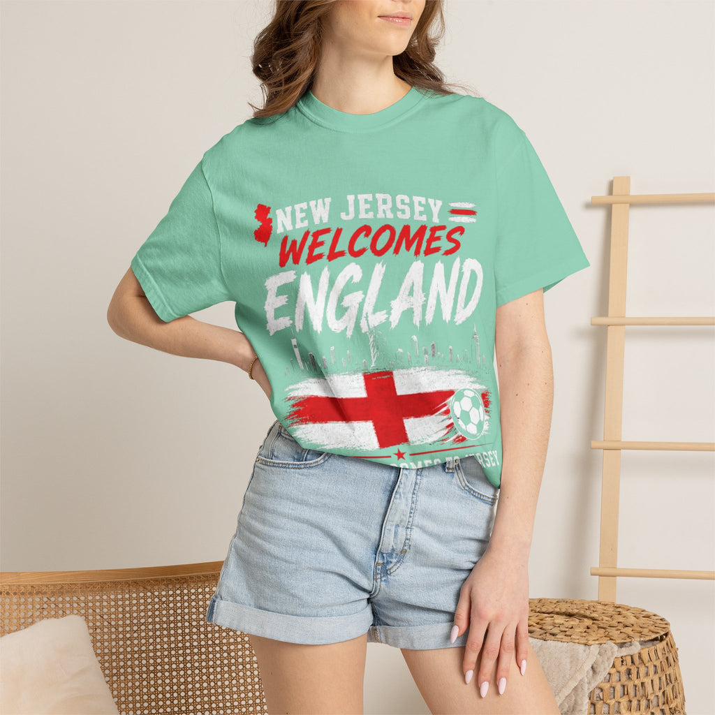 New Jersey Welcomes England T-shirt | St George Flag Soccer Jersey