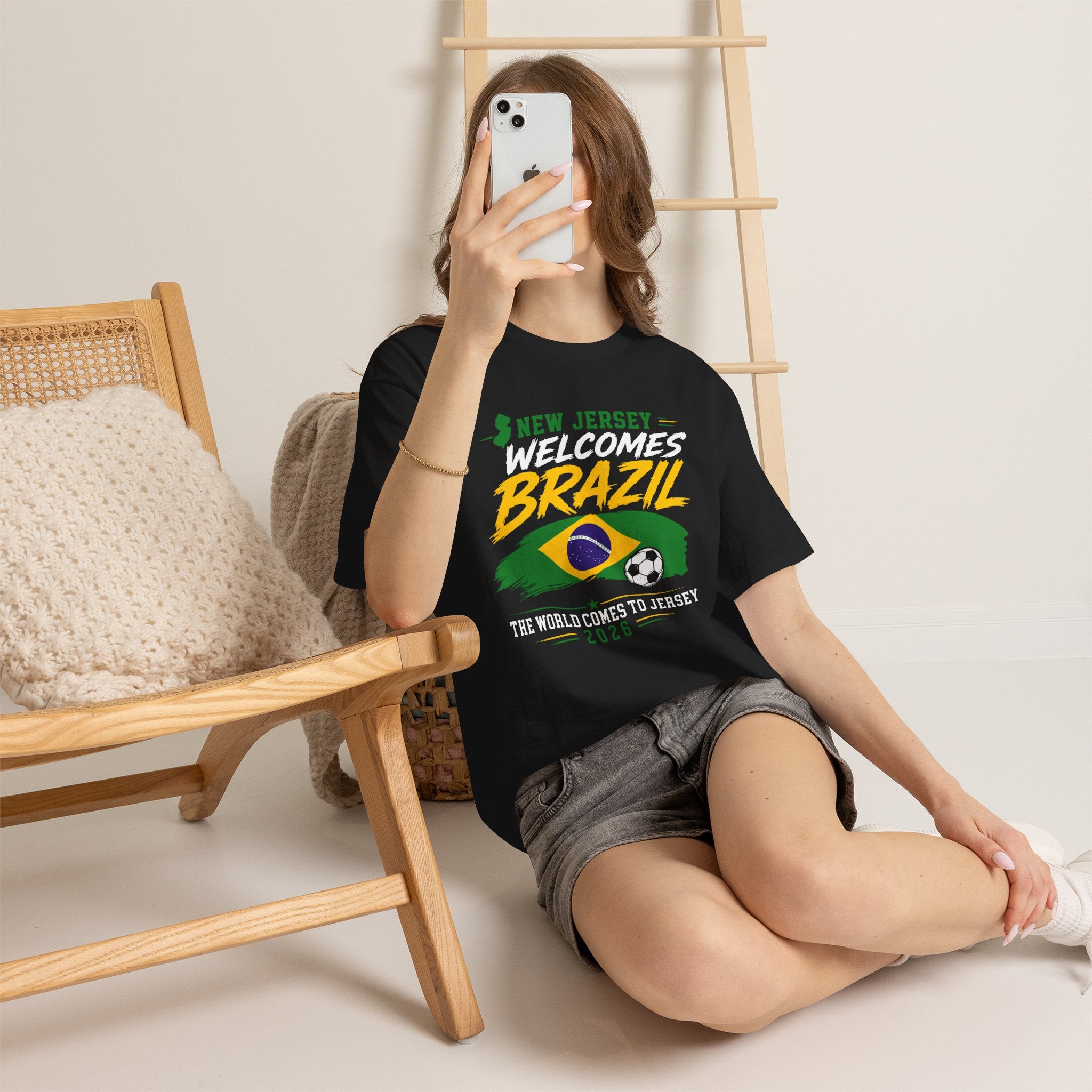 New Jersey Welcomes Brazil T-Shirt | Brazil Flag Soccer Tee