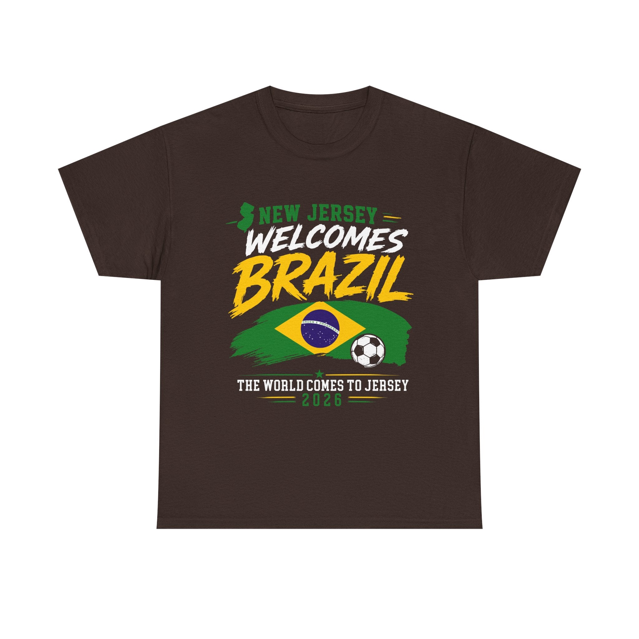 New Jersey Welcomes Brazil T-Shirt | Brazil Flag Soccer Tee