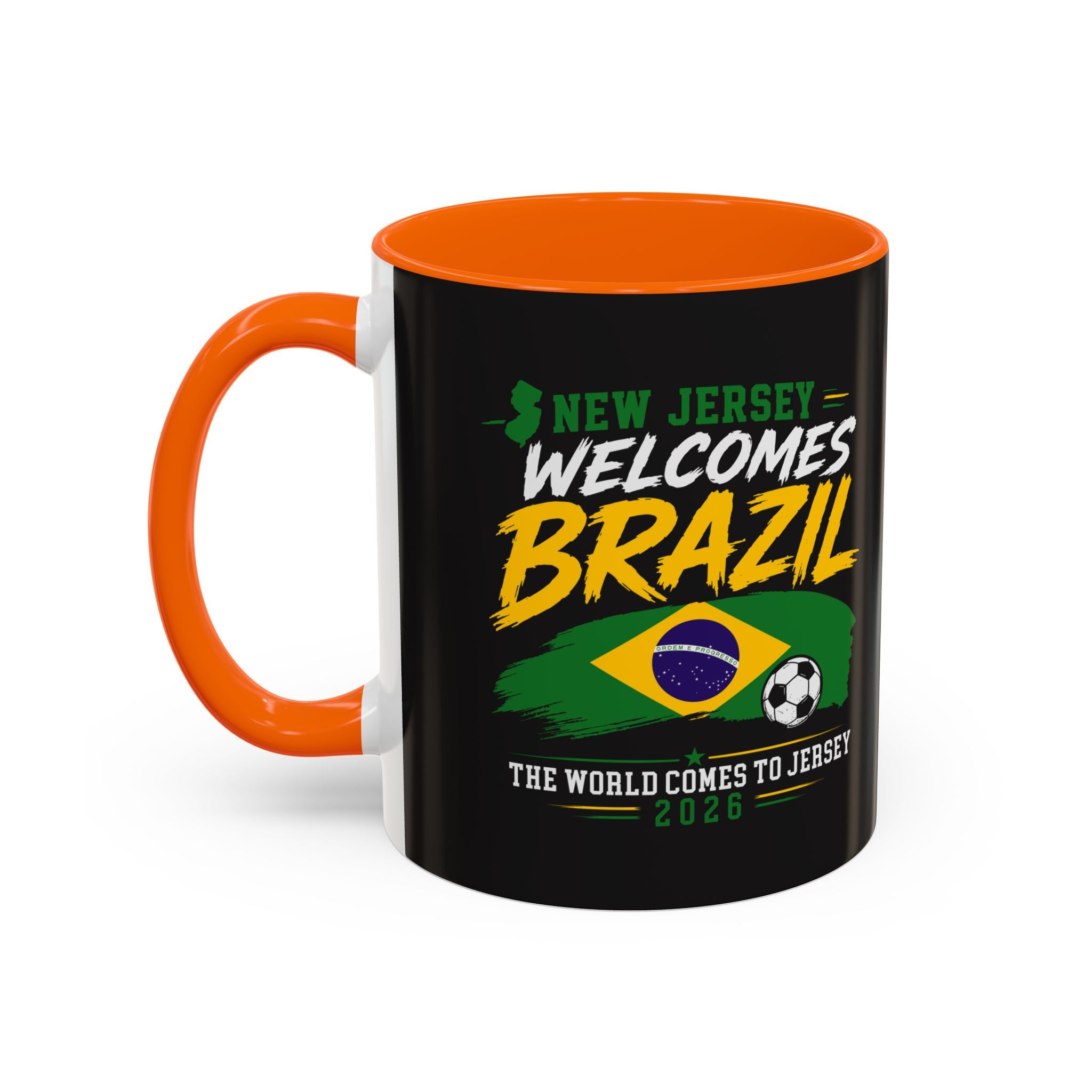 Brazil Soccer Fan Coffee Mug — New Jersey 2026 Accent Mug
