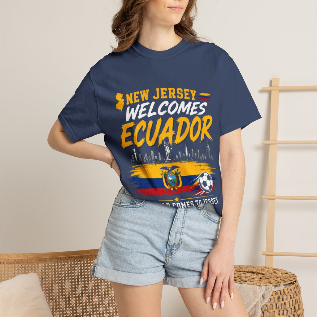 New Jersey Welcomes Ecuador T-shirt | Ecuador Flag Soccer 2026