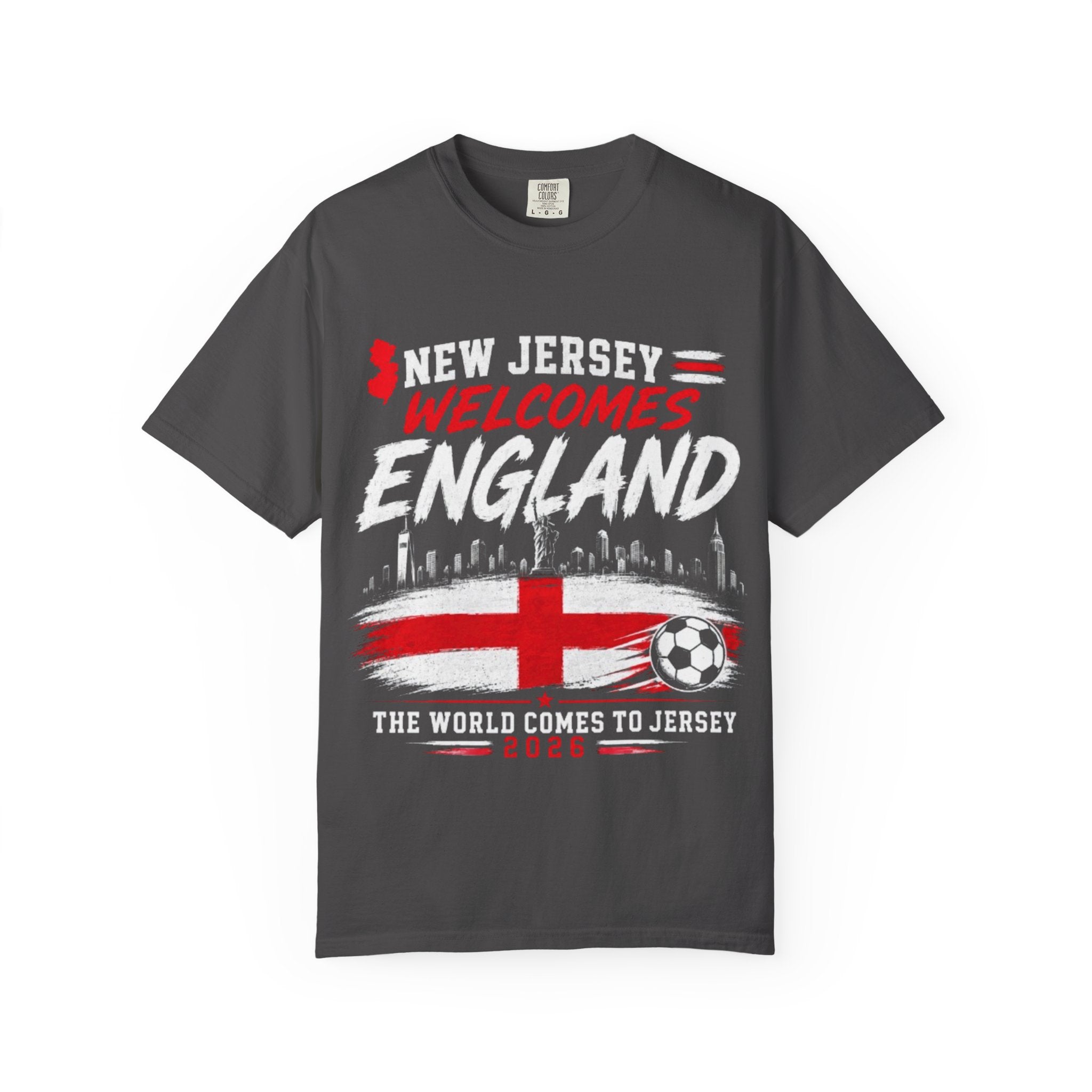 New Jersey Welcomes England T-shirt | St George Flag Soccer Jersey