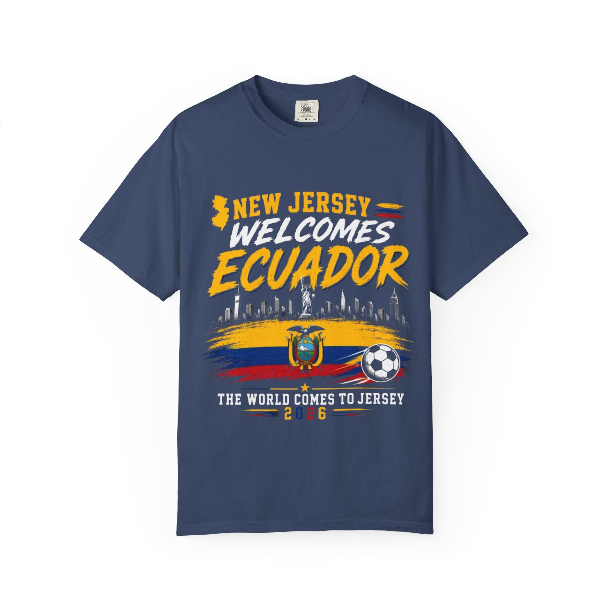 New Jersey Welcomes Ecuador T-shirt | Ecuador Flag Soccer 2026