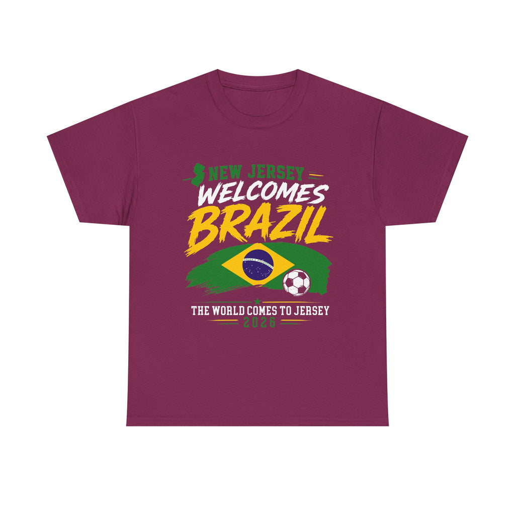 New Jersey Welcomes Brazil T-Shirt | Brazil Flag Soccer Tee