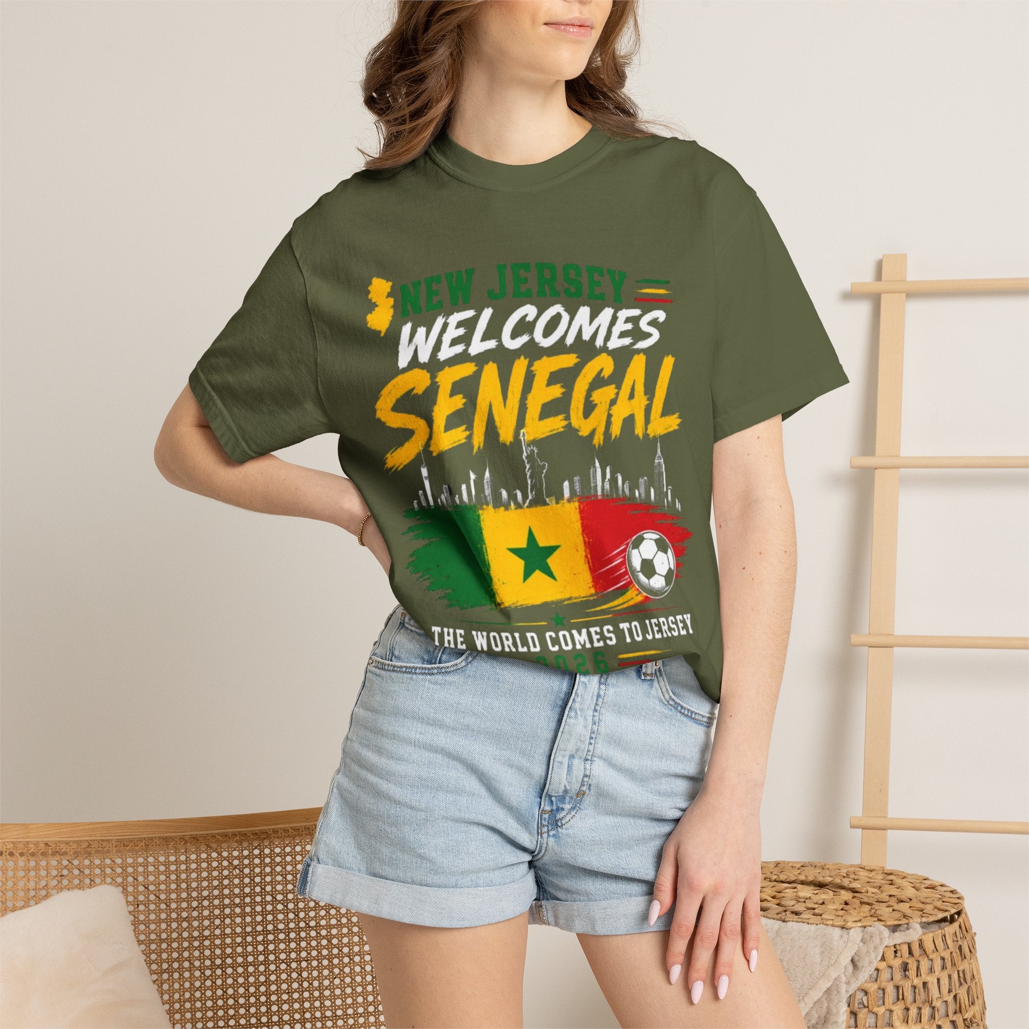 New Jersey Welcomes Senegal T-shirt | Senegal Flag Soccer Jersey Design