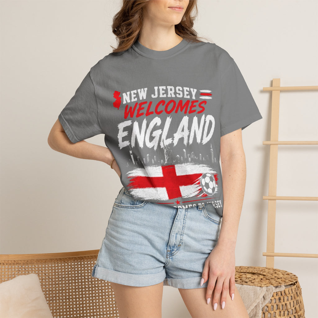 New Jersey Welcomes England T-shirt | St George Flag Soccer Jersey