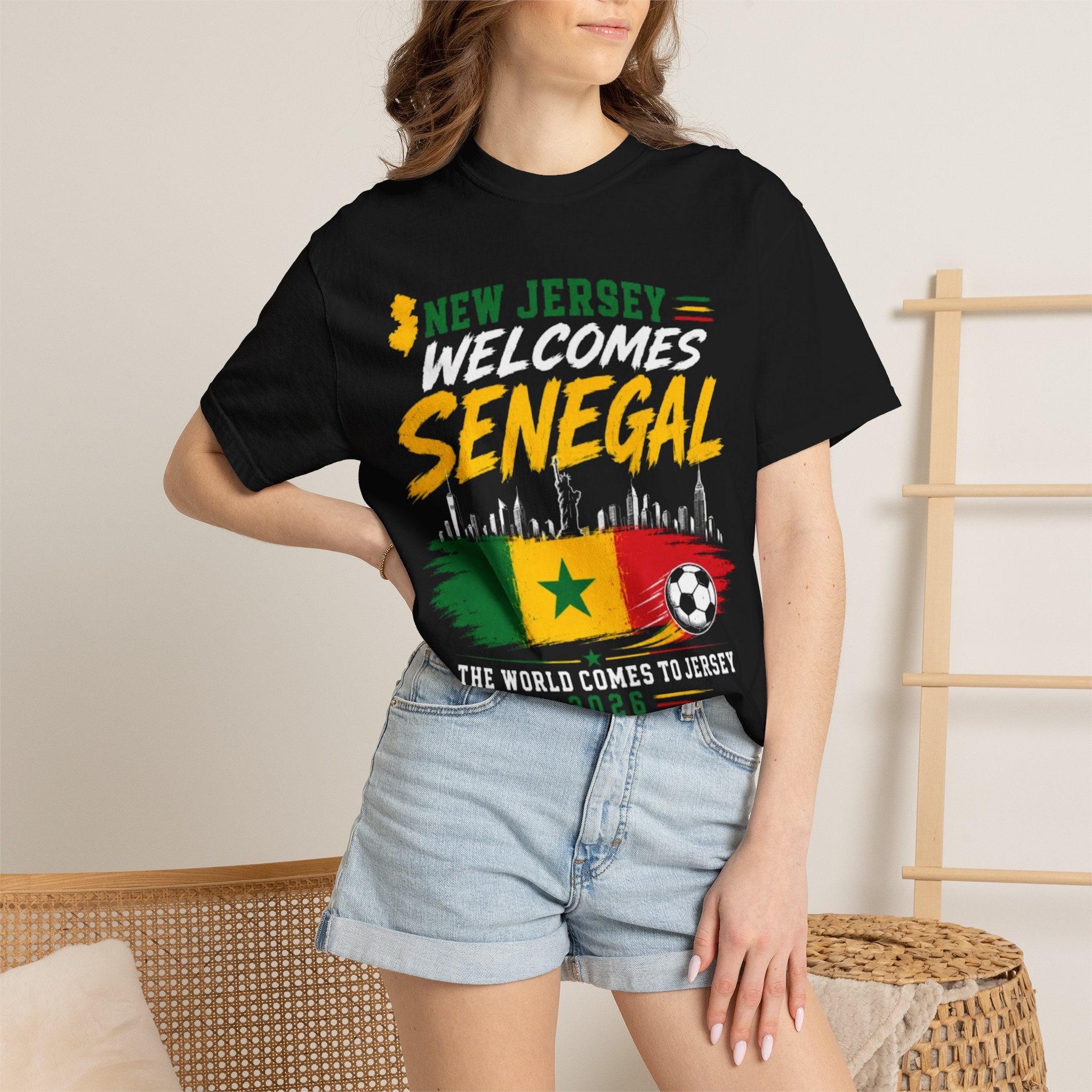 New Jersey Welcomes Senegal T-shirt | Senegal Flag Soccer Jersey Design
