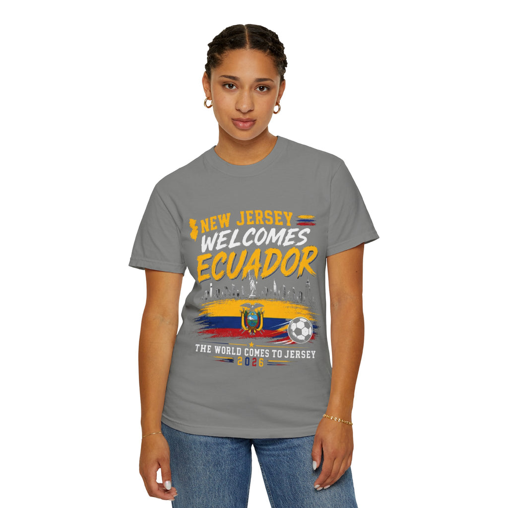 New Jersey Welcomes Ecuador T-shirt | Ecuador Flag Soccer 2026