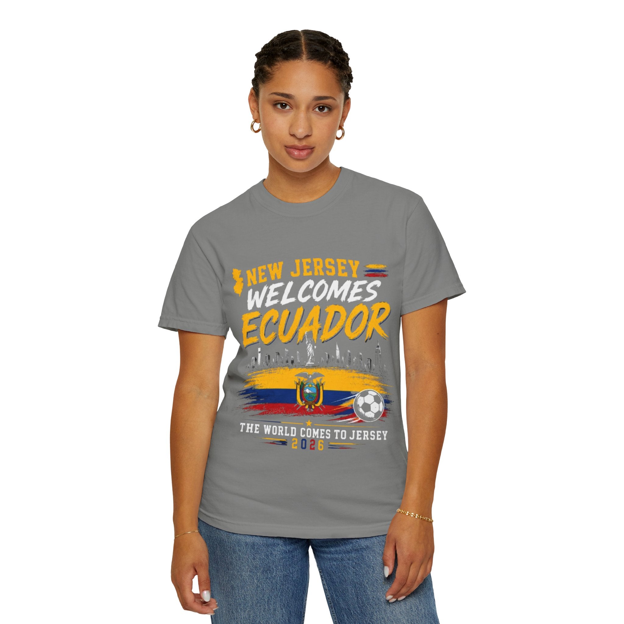 New Jersey Welcomes Ecuador T-shirt | Ecuador Flag Soccer 2026