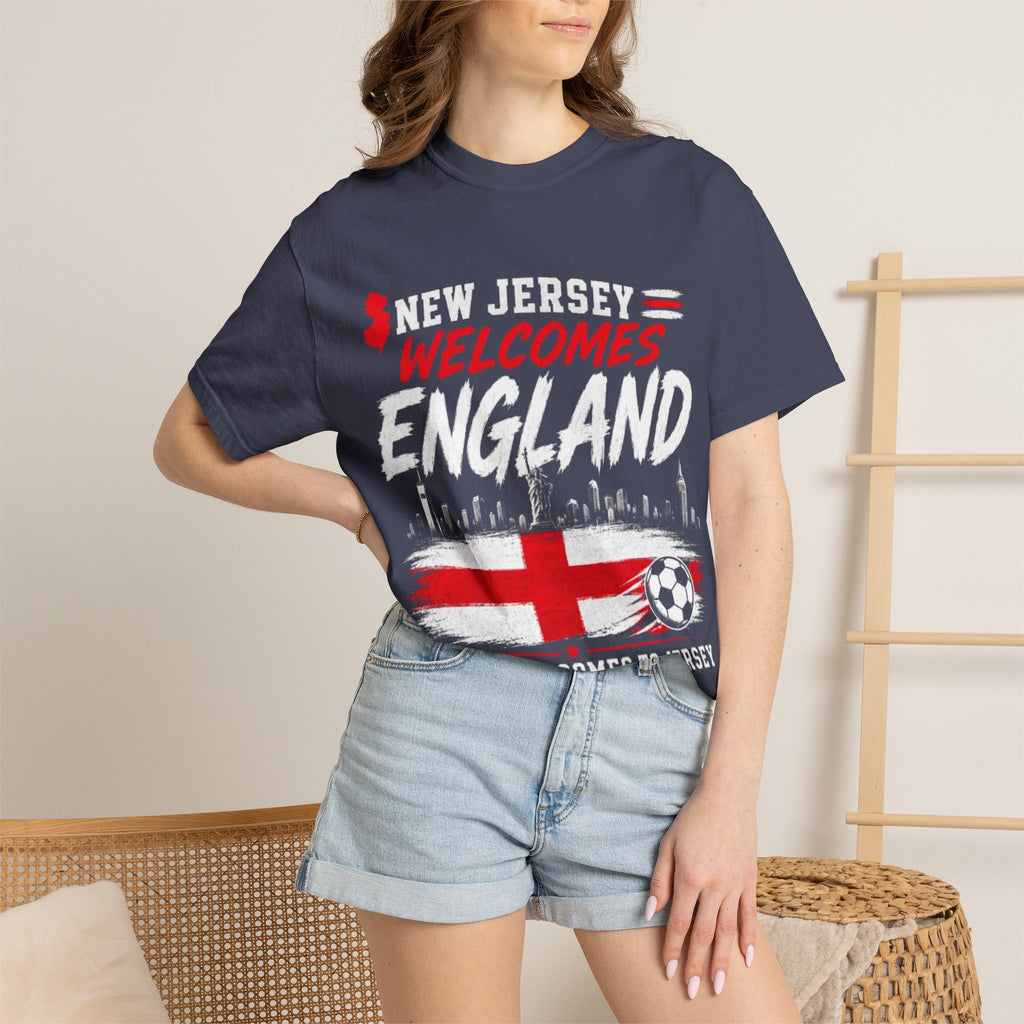 New Jersey Welcomes England T-shirt | St George Flag Soccer Jersey