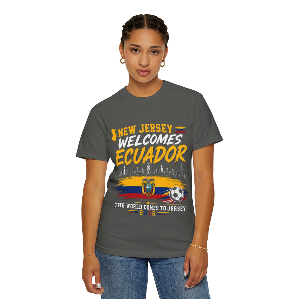 New Jersey Welcomes Ecuador T-shirt | Ecuador Flag Soccer 2026