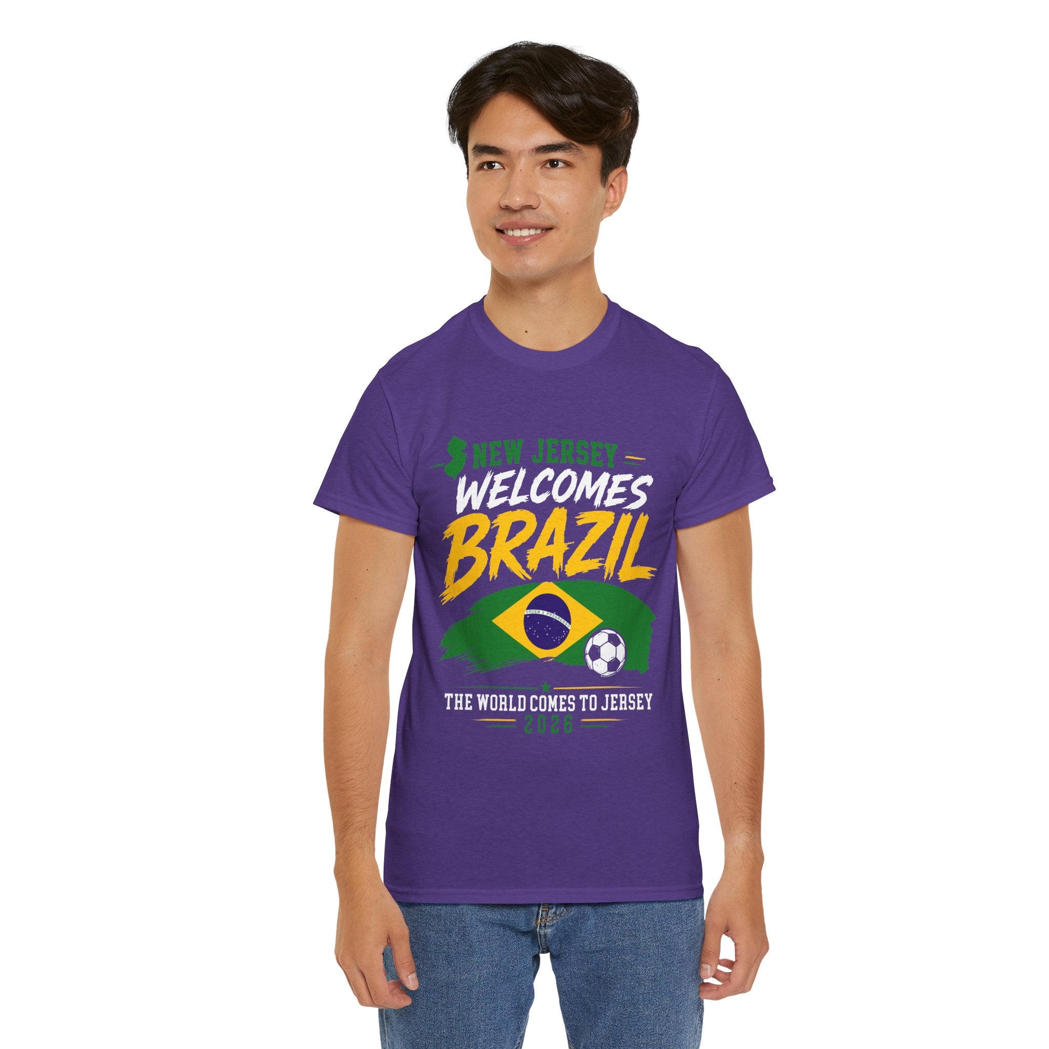 New Jersey Welcomes Brazil T-Shirt | Brazil Flag Soccer Tee