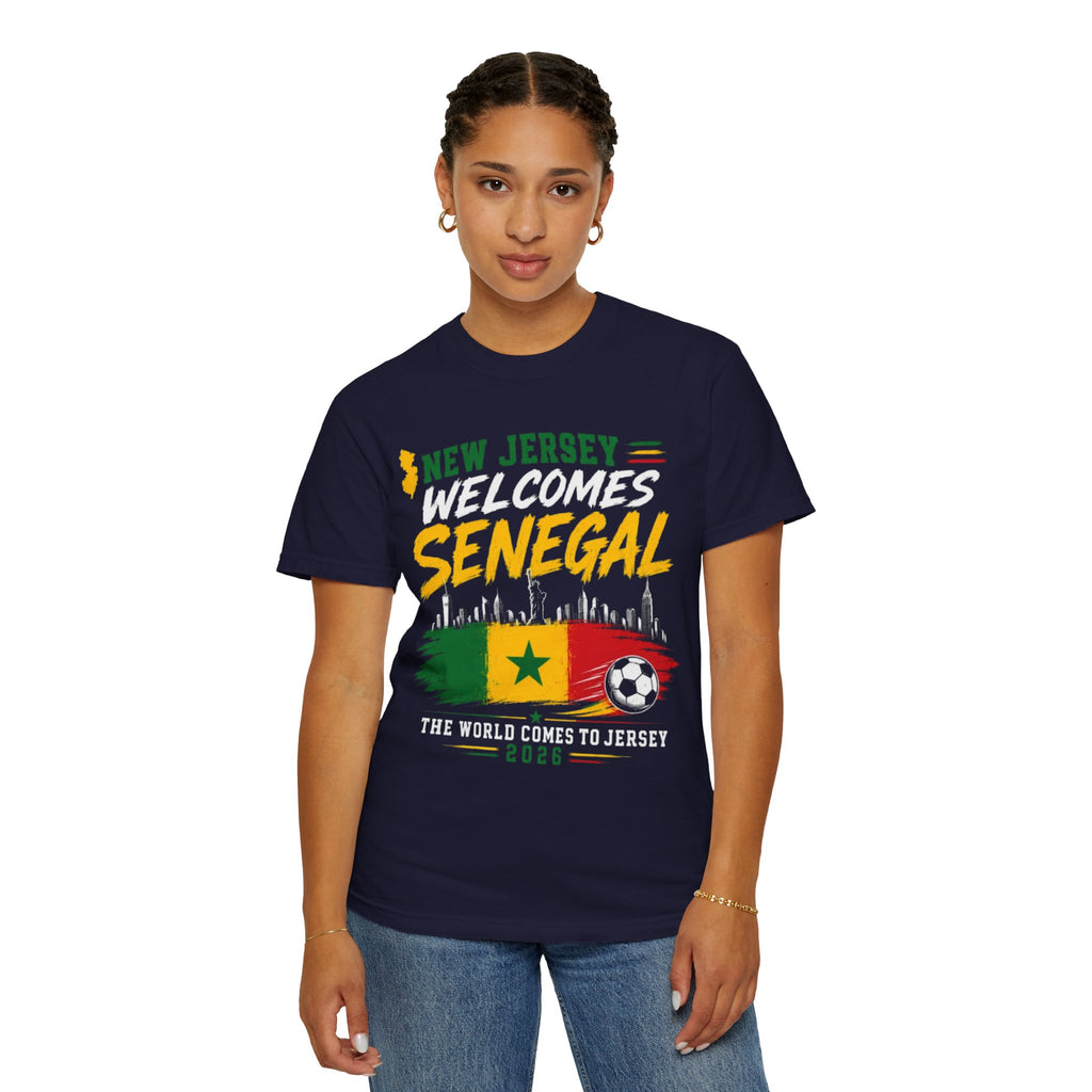 New Jersey Welcomes Senegal T-shirt | Senegal Flag Soccer Jersey Design