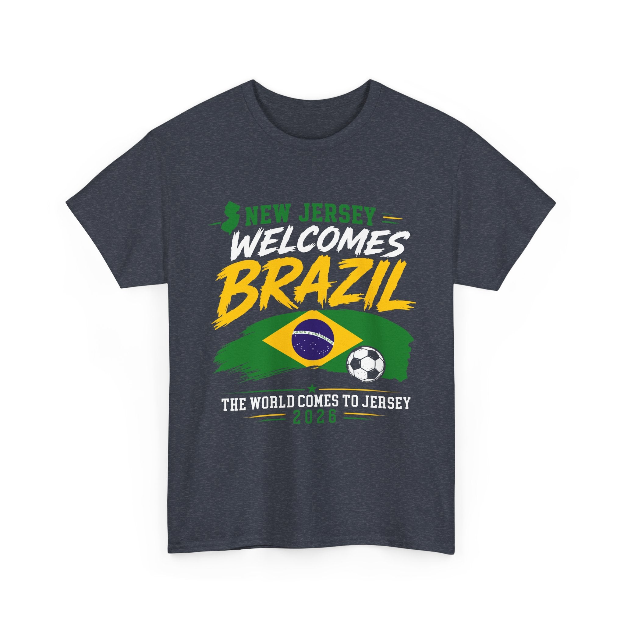 New Jersey Welcomes Brazil T-Shirt | Brazil Flag Soccer Tee